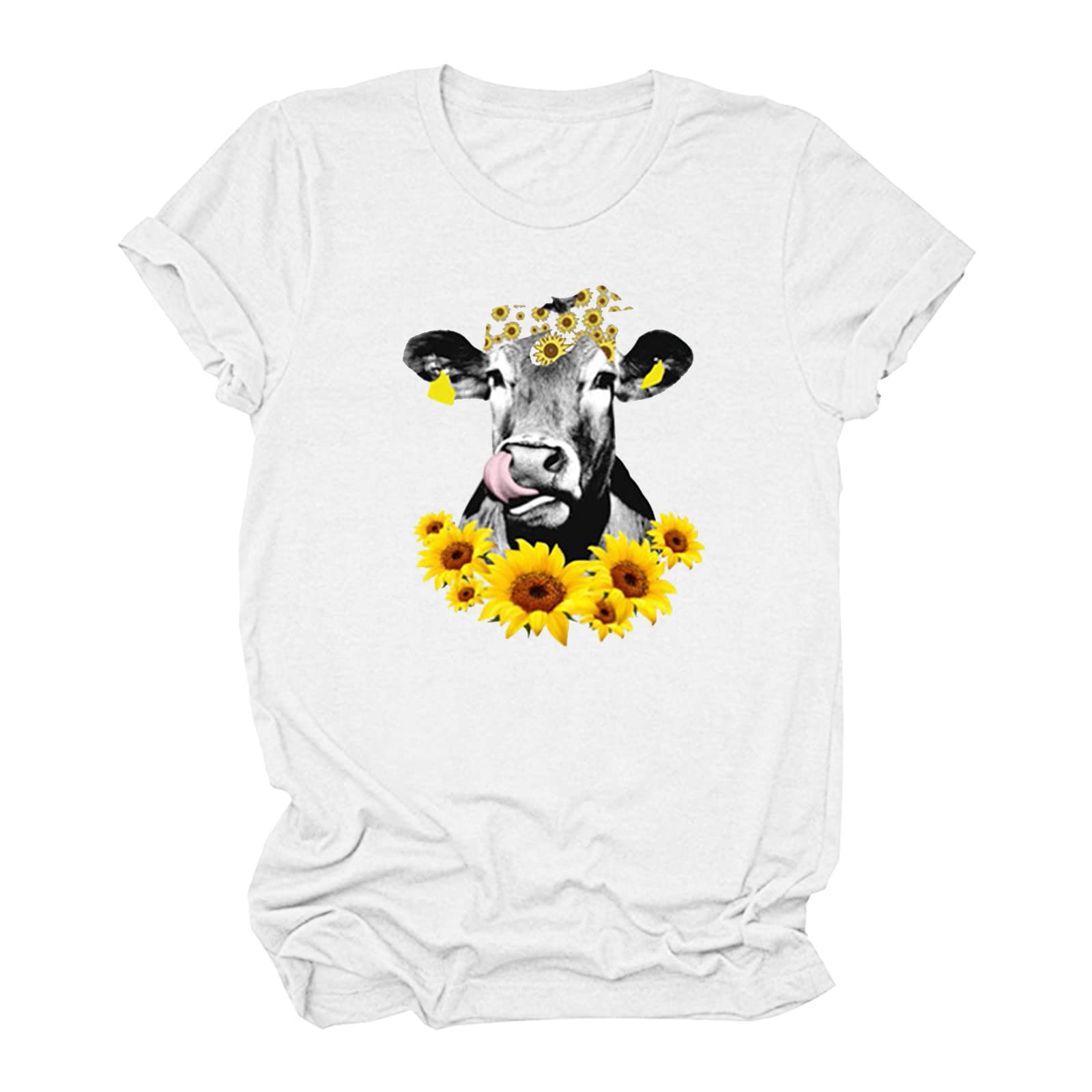 Funny Saying Printed Women's Summer Casual T-Shirt - Cute Graphic Tees Short Sleeve Tops for Everyday Wear & Outings