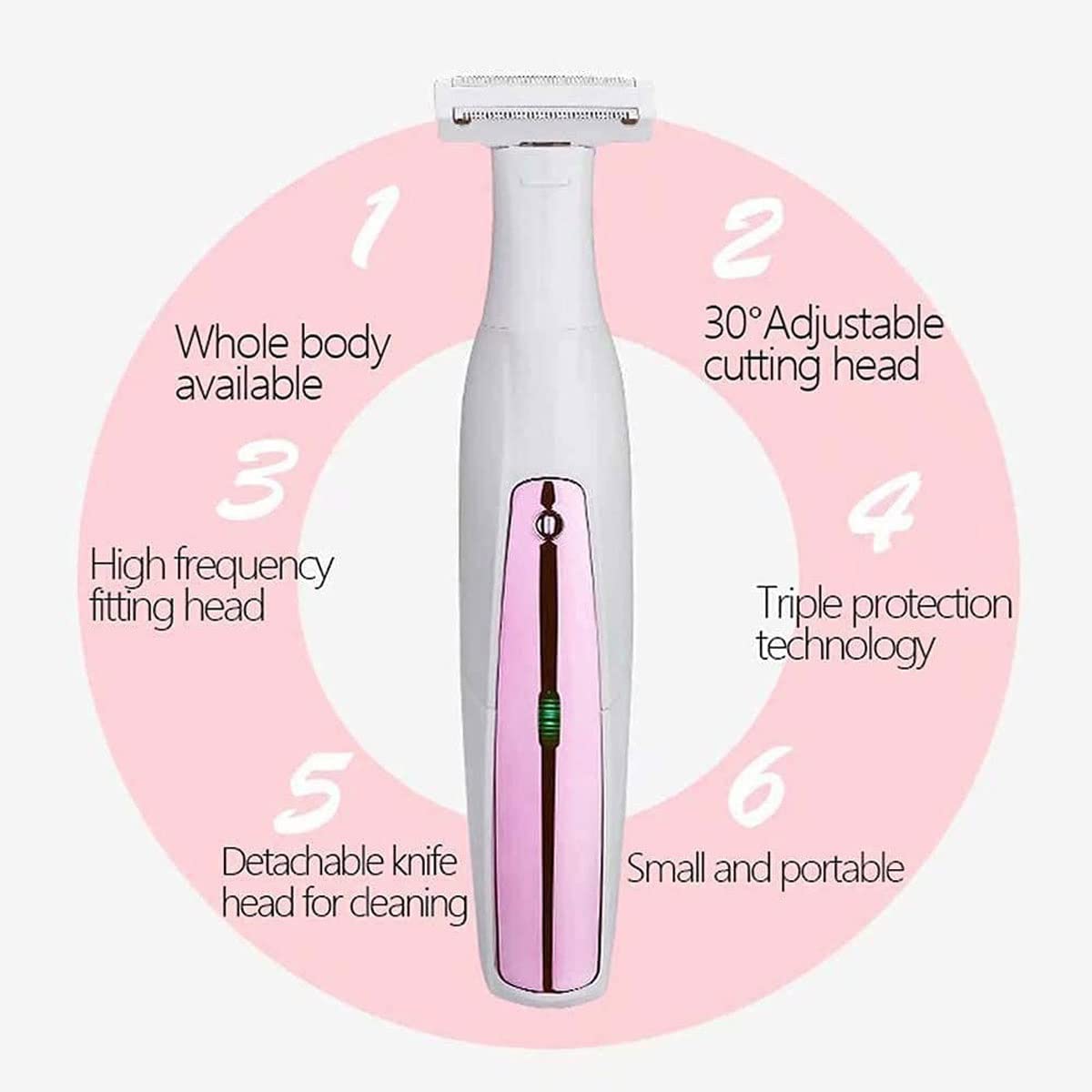 Best Women's Electric Shaver for Sensitive Skin - Cordless Rechargeable Wet/Dry Bikini Trimmer with Pop-Up Detailer | Smooth Shaving for Legs, Underarms & Bikini Area at Home or Travel