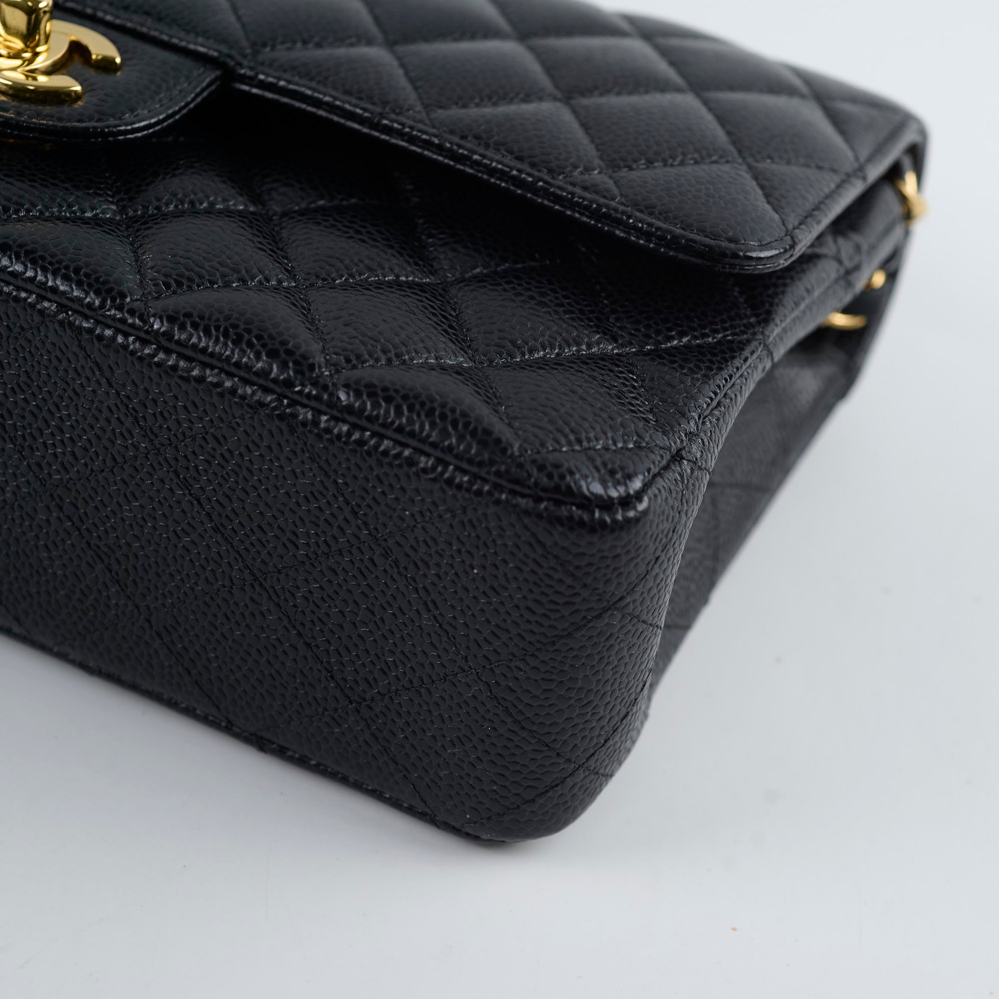 Chanel Medium M/L Caviar Classic Flap Black 24 Series Handbag - Luxury Designer Shoulder Bag for Women, Perfect for Work, Evening Events & Special Occasions