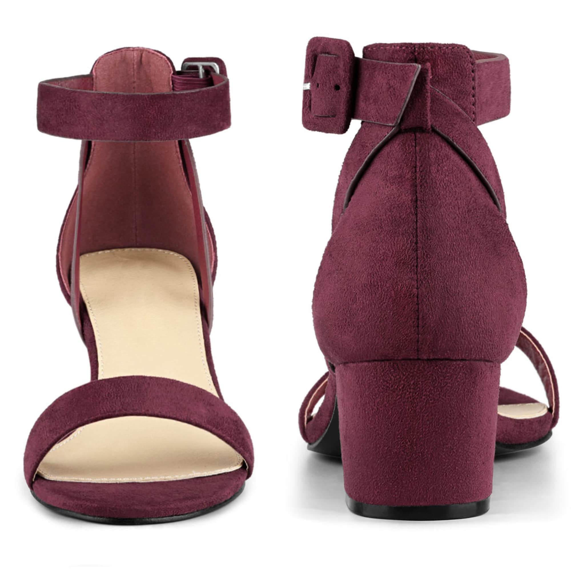 Perphy Women's Open Toe Ankle Strap Block Heel Sandals - Comfortable High Heels for Party, Wedding & Summer Outfits