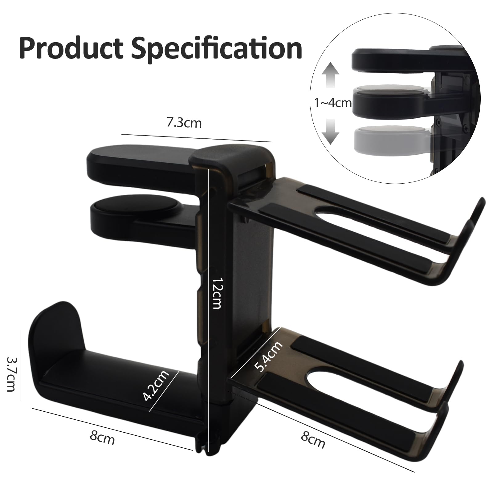 Yiomxhi 2 in 1 Gaming Headset and Controller Holder - 360° Rotating Desk Stand with Cable Management for PS5, Xbox, PC Accessories (Black) - Perfect for Gaming Setup, Office Organization & Streamer Workstations