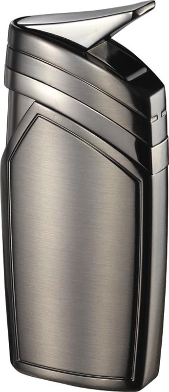 Visol Spark Single Jet Flame Satin Gunmetal Lighter - Windproof Refillable Butane Lighter for Cigars, Candles & Outdoor Use
