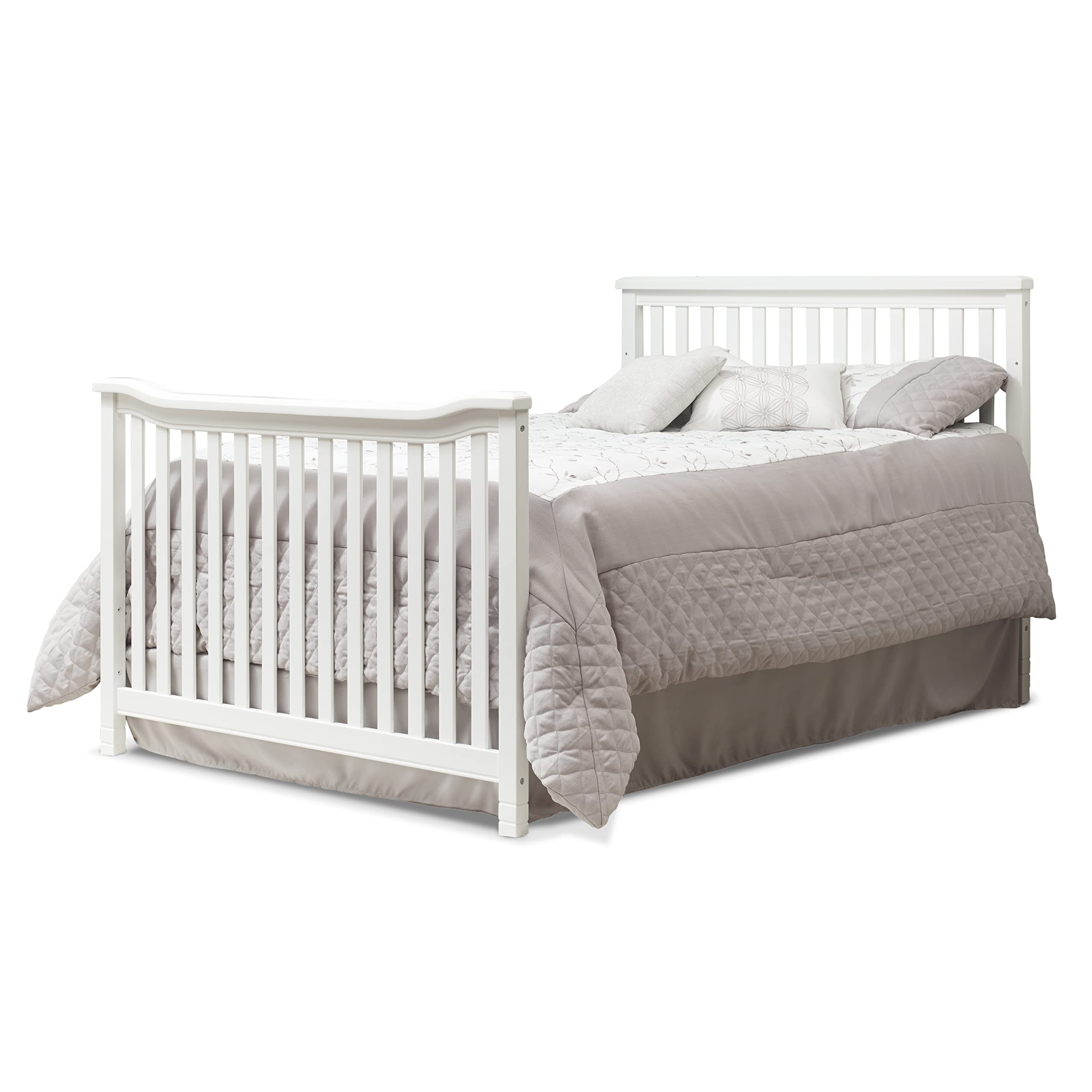 Sorelle Furniture Palisades 3-Piece Nursery Set - White Convertible 4-in-1 Crib, 4-Drawer Dresser & Changing Table with Hamper | Solid Wood Baby Furniture with Non-Toxic Finish | Perfect for Newborns & Toddlers Nursery Decor