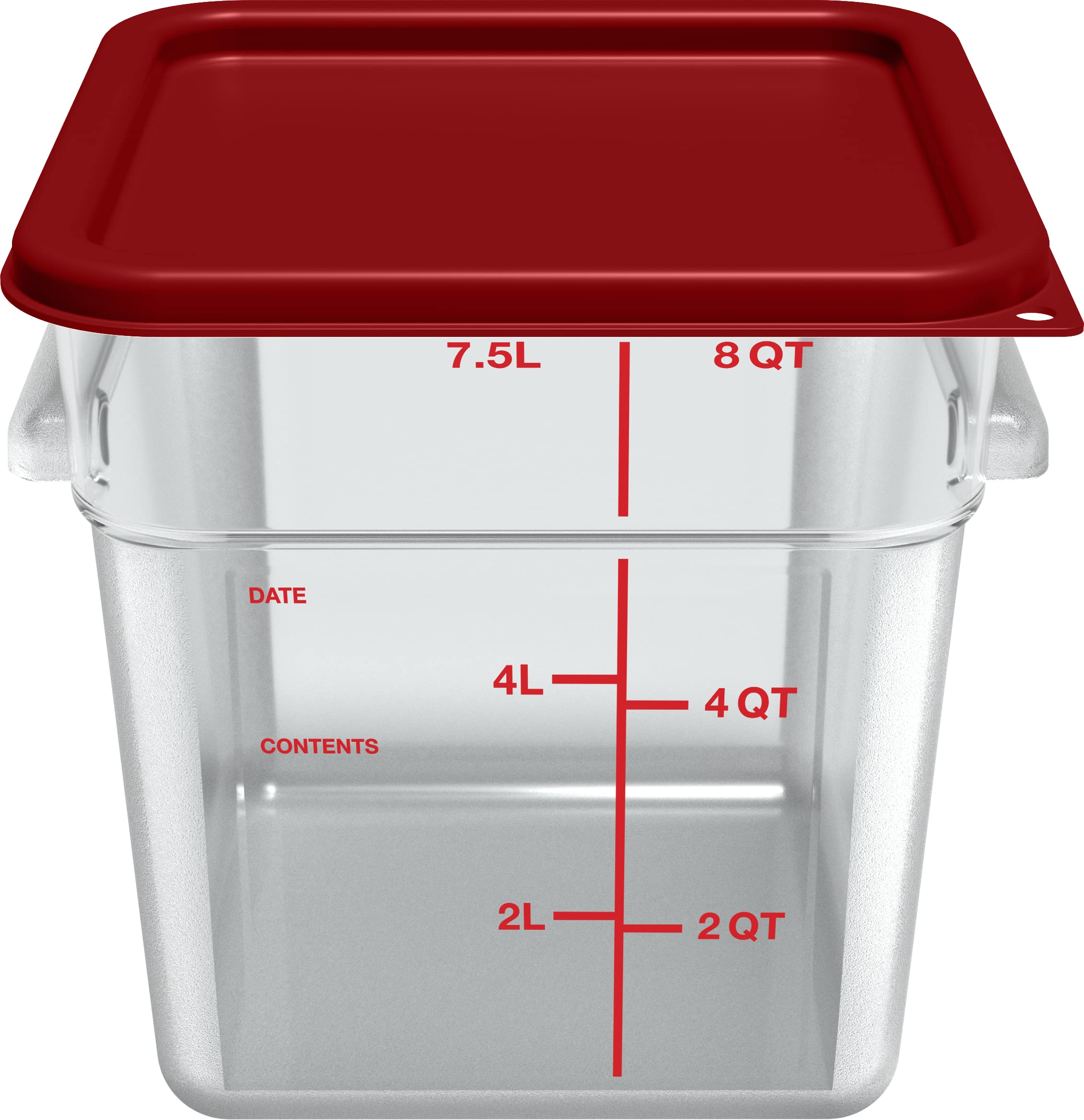 Stackable 8-Quart Clear Polycarbonate (PC) Square Food Storage Container by Carlisle FoodService - Ideal for Catering, Buffets, Restaurants & Commercial Kitchens - Durable, BPA-Free & Dishwasher Safe