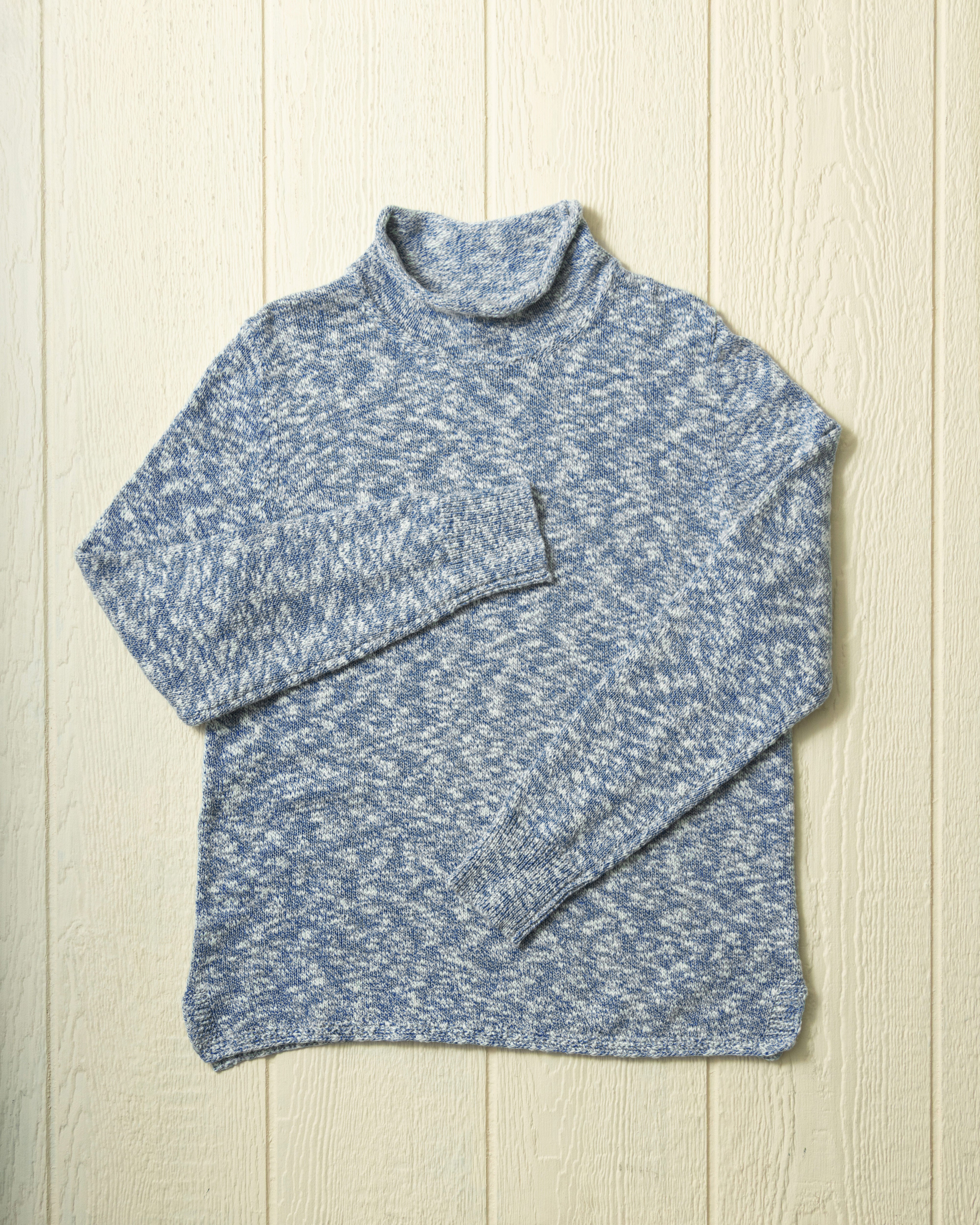 Cozy Fisherman's Sweater for Men & Women - Navy Marl/Natural Knit Pullover - Perfect for Cold Weather, Outdoor Activities & Casual Wear