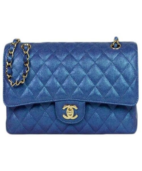 Chanel Medium Classic Flap Bag Iridescent Blue - Luxury Designer Handbag for Women | Perfect for Evening Parties, Weddings & Special Occasions