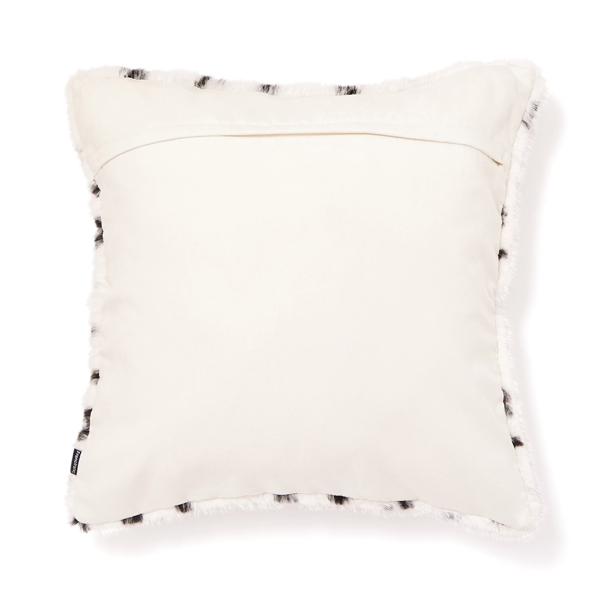 Premium Faux Fur Y Cushion Cover 18x18 Inches - Soft White & Black Decorative Pillow Case for Sofa, Bed, Living Room - Cozy Home Decor Accessory