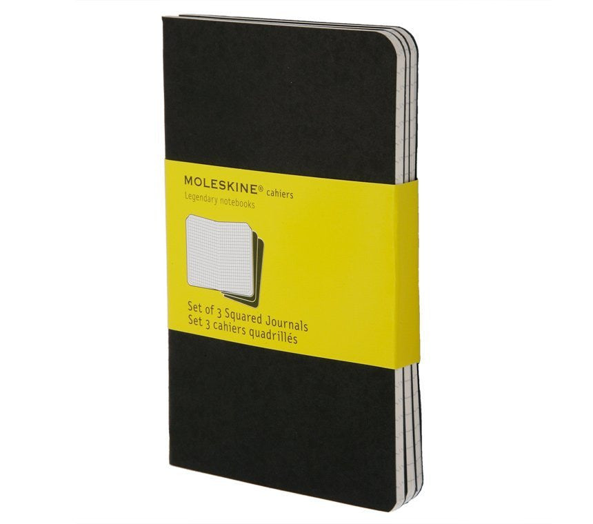 Premium Moleskine Squared Cahier Journal Set of 3 - Lined Notebooks for Writing, Sketching & Note Taking - Perfect for Students, Artists & Professionals - Durable Kraft Paper Cover