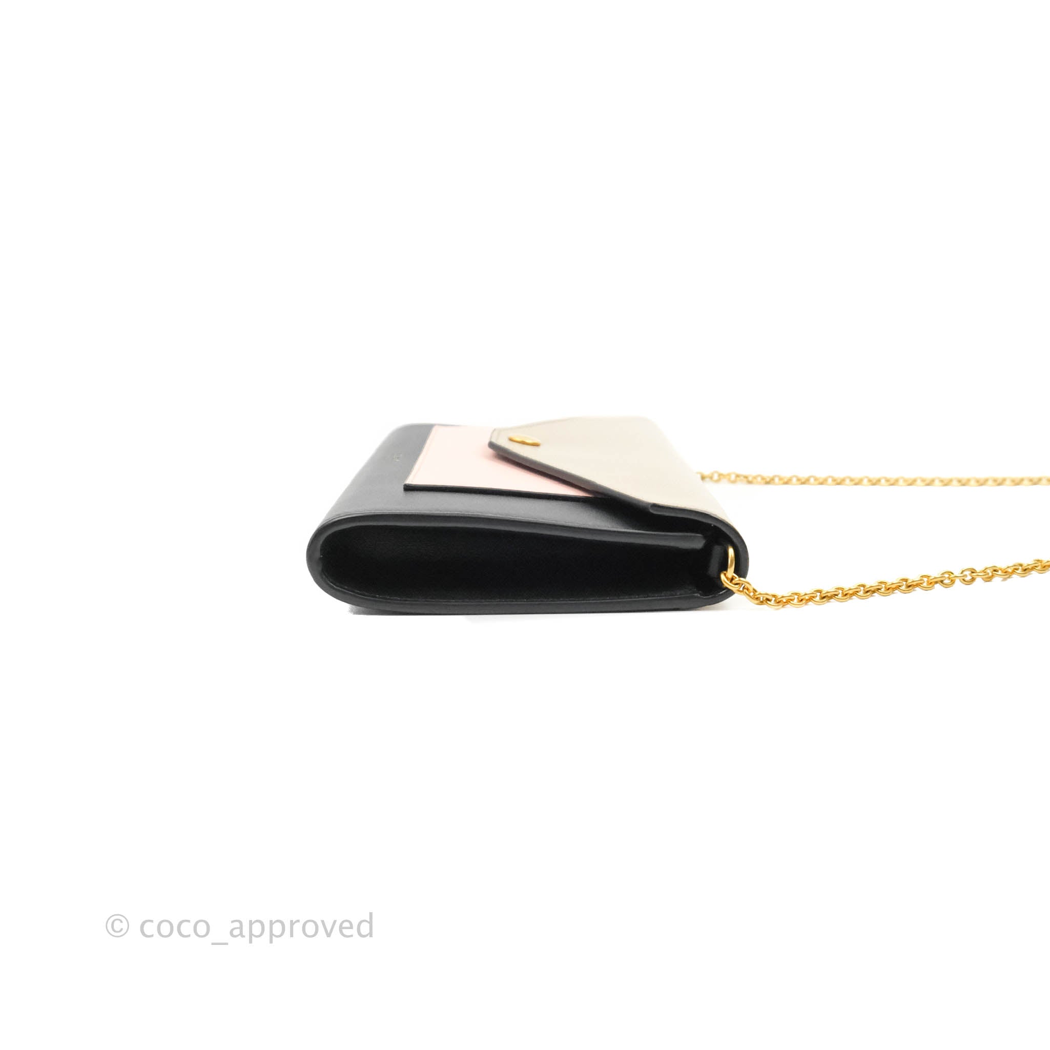 Celine Pocket Envelope Wallet on Chain - Beige, Pink & Black Crossbody Bag for Women | Perfect for Evening Parties, Date Nights & Daily Use