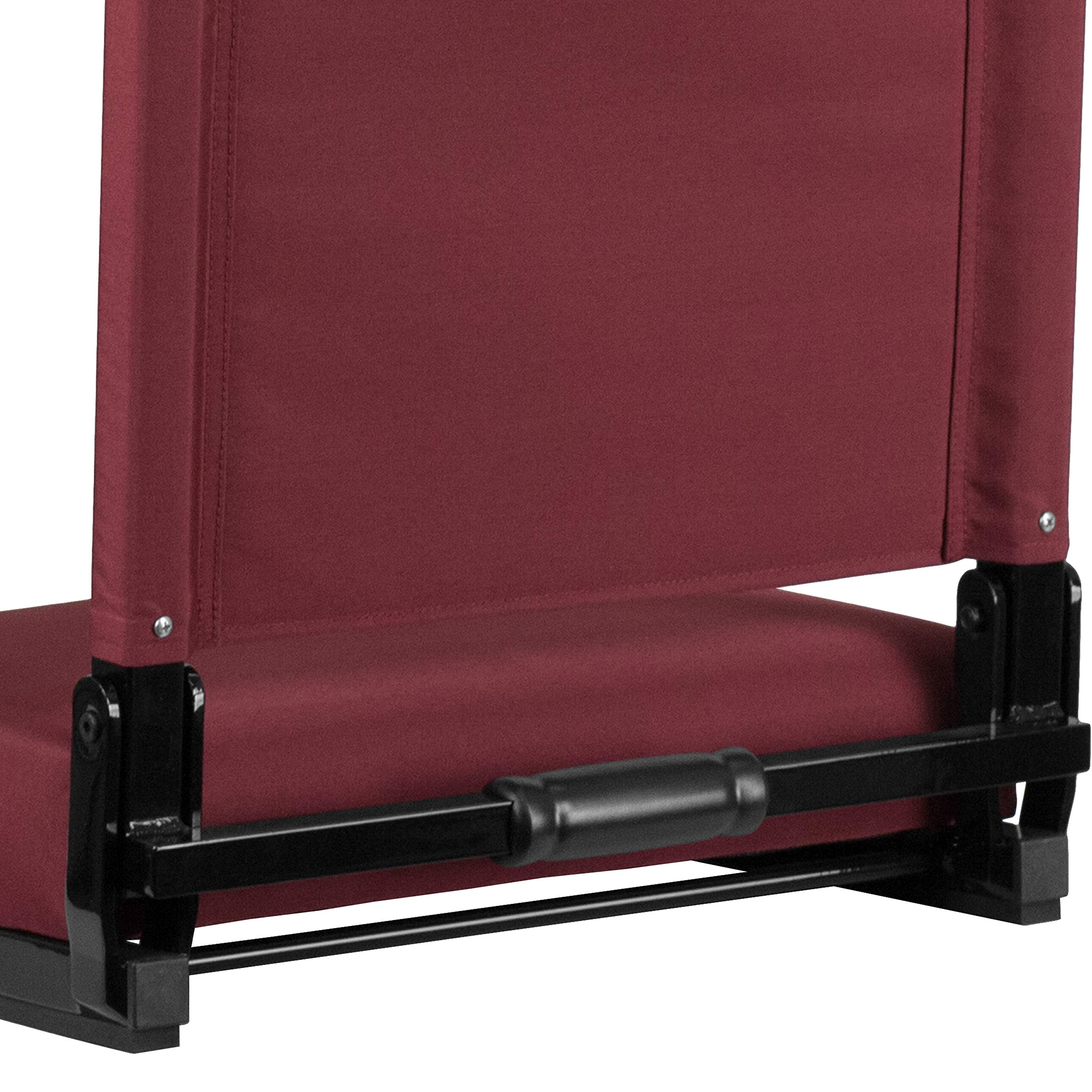 Flash Furniture Grandstand Portable Stadium Seat - Folding Padded Bleacher Chair with Carrying Handle, 500 lb Weight Capacity, Maroon - Perfect for Sporting Events, Concerts & Outdoor Activities