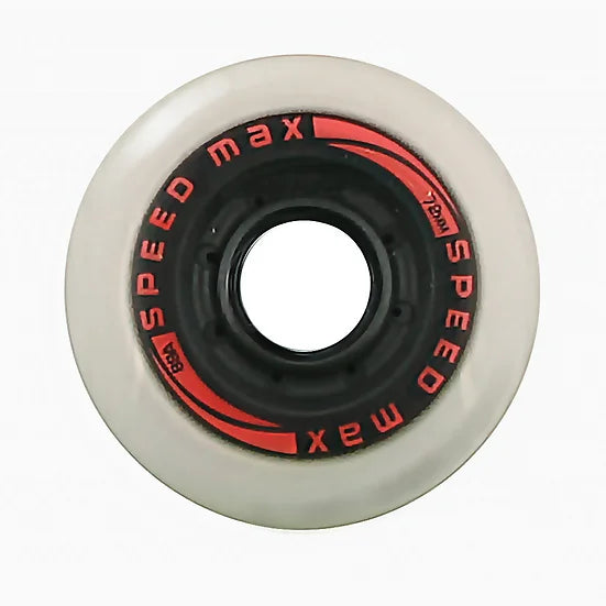 Snow White Speed Max Inline Wheels 6-Pack - Premium Roller Skate Wheels for Indoor/Outdoor Skating, Hockey & Roller Derby