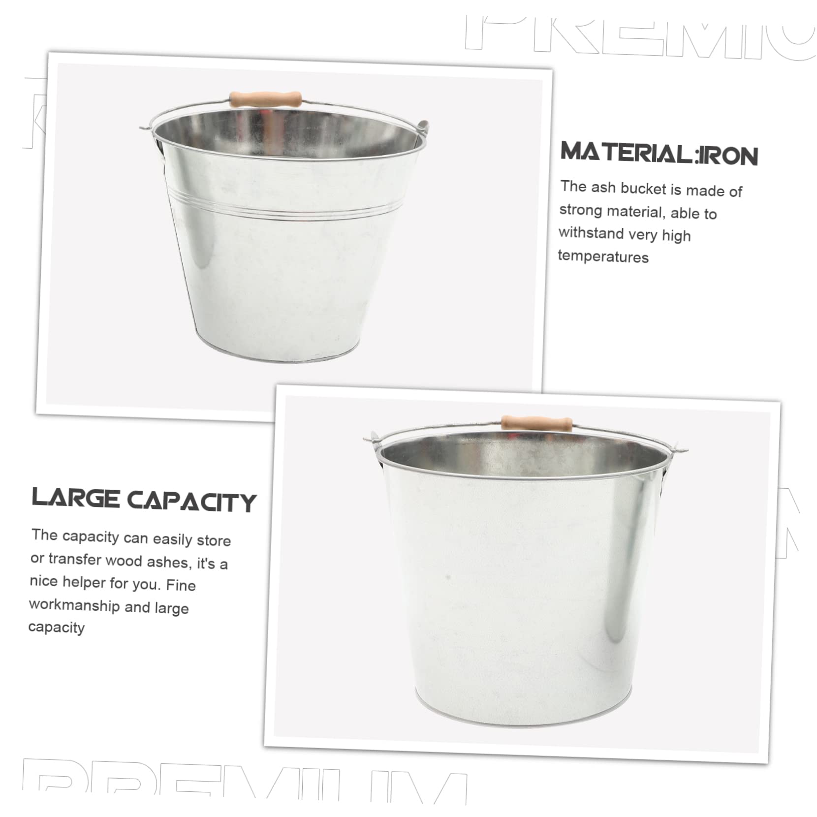 IMIKEYA Multifunctional Iron Storage Bucket Set - Kitchen & Restaurant Ash Bin with Lid, Perfect for Food Storage, Waste Disposal & Outdoor Camping Use
