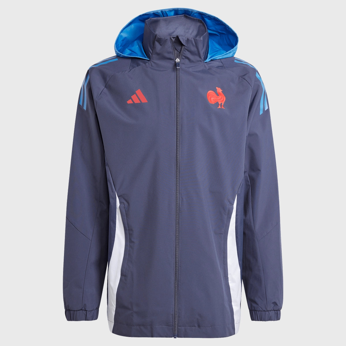 Adidas France Rugby Rain Jacket - Waterproof Windbreaker for Men & Women - Perfect for Outdoor Sports, Hiking & Travel