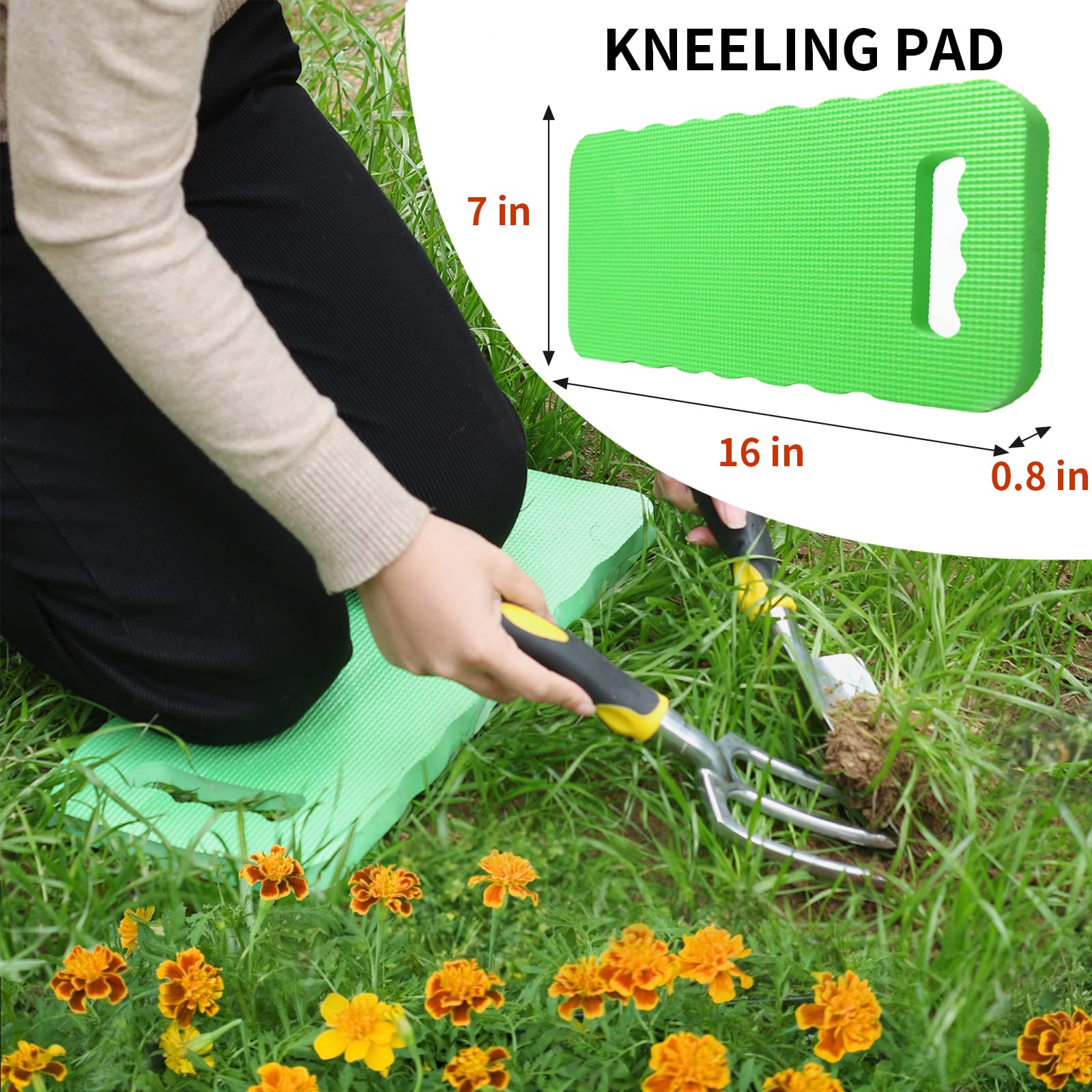 Lightweight Rolling Garden Stool with Wheels - Adjustable Gardening Scooter Seat with Tool Tray & Comfortable Foam Kneeler Pad | Perfect for Outdoor Planting, Weeding & Yard Work Supplies