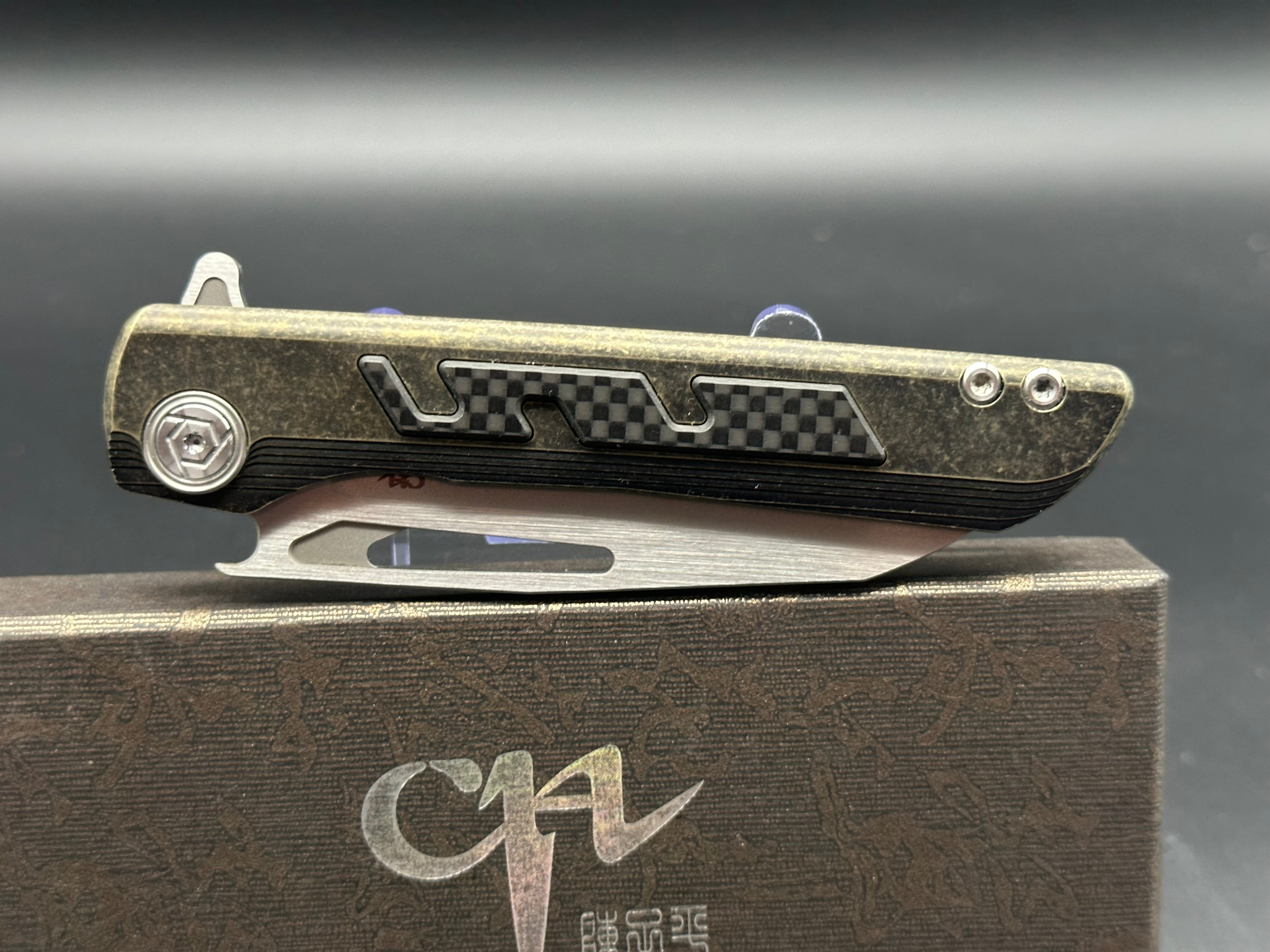 CH KNIVES Butcher 2 Flipper Knife - Bronze Tactical Folding Pocket Knife for Outdoor, Camping & Survival | EDC Utility Tool for Hunting, Fishing & Everyday Carry
