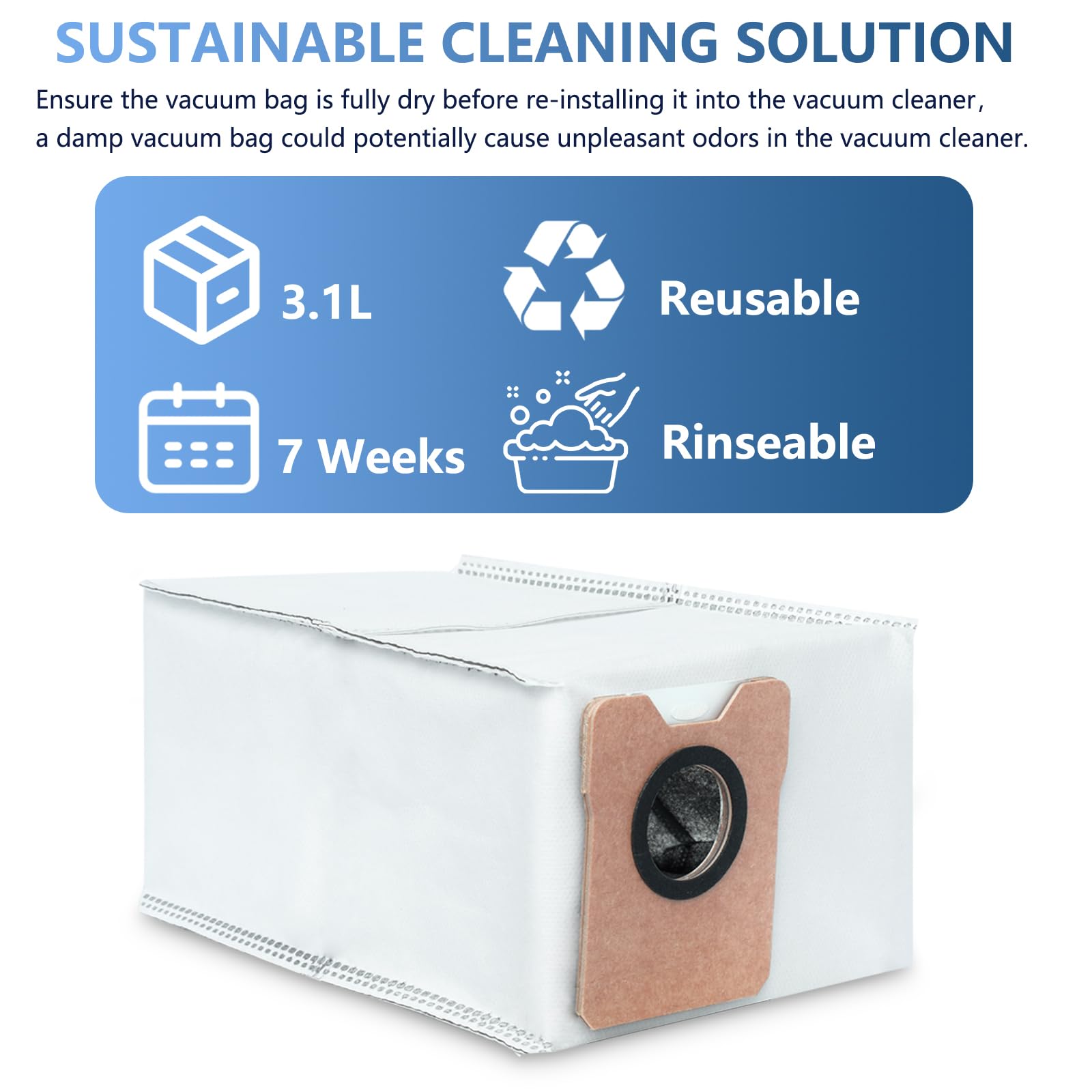 14 Pack Large Capacity Dust Bags for eufy C20 Omni Robot Vacuum Cleaner - 3.1L High Capacity Replacement Dust Bags | Perfect for Pet Hair, Dust & Allergen Collection | Ideal for Hardwood Floors & Carpets