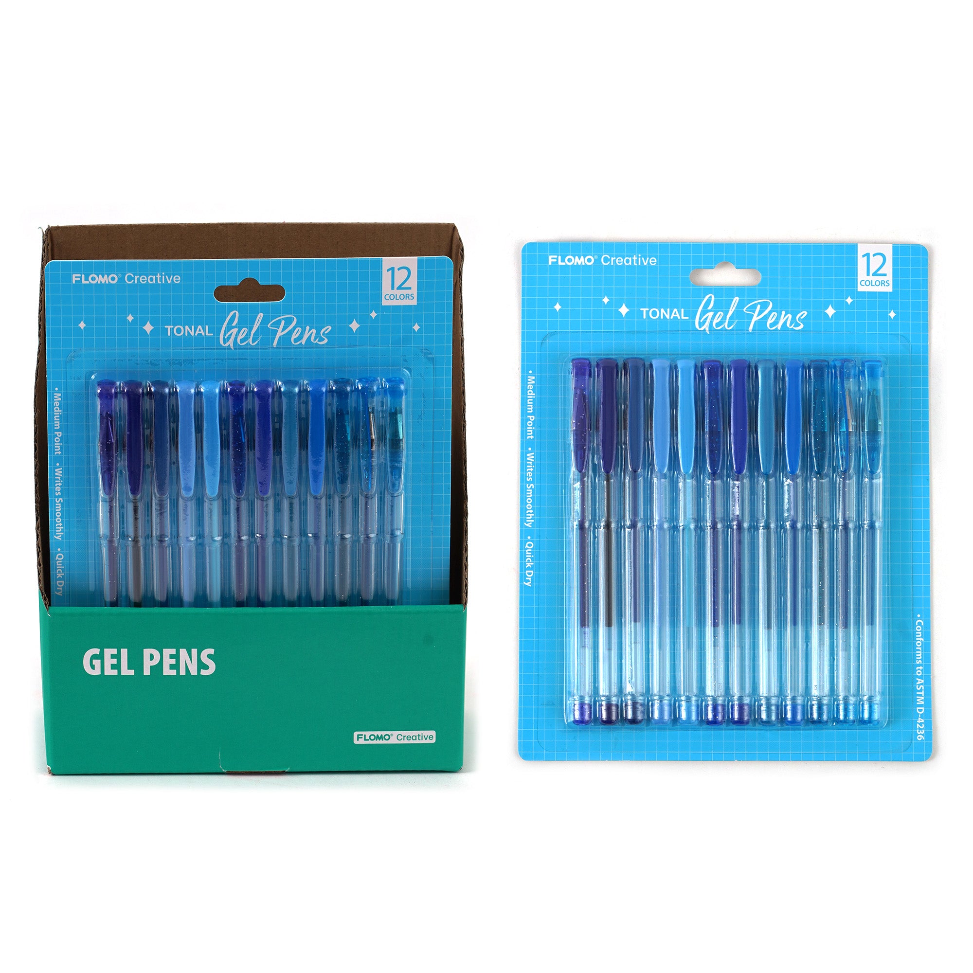 12-Pack Blue Tonal Gel Pens for Journaling, Scrapbooking & Note Taking - Smooth Writing, Vibrant Colors, Perfect for Art & School Supplies