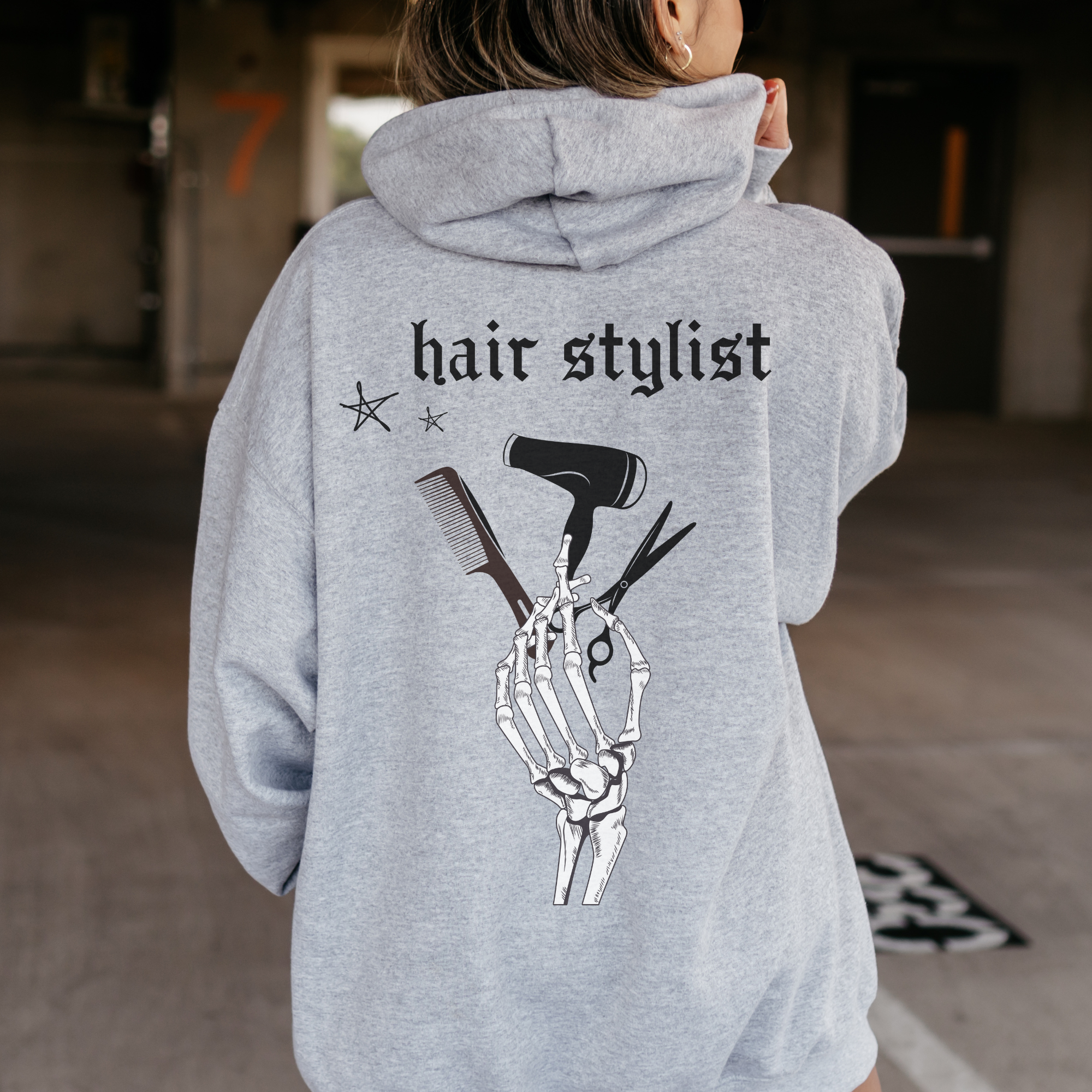 Stylish Hair Stylist Hoodie - Spooky Sweater for Hairdressers - Perfect Gift for Bridal Stylists & Trendy Hairdressers - Great for Salon Work, Halloween & Casual Wear