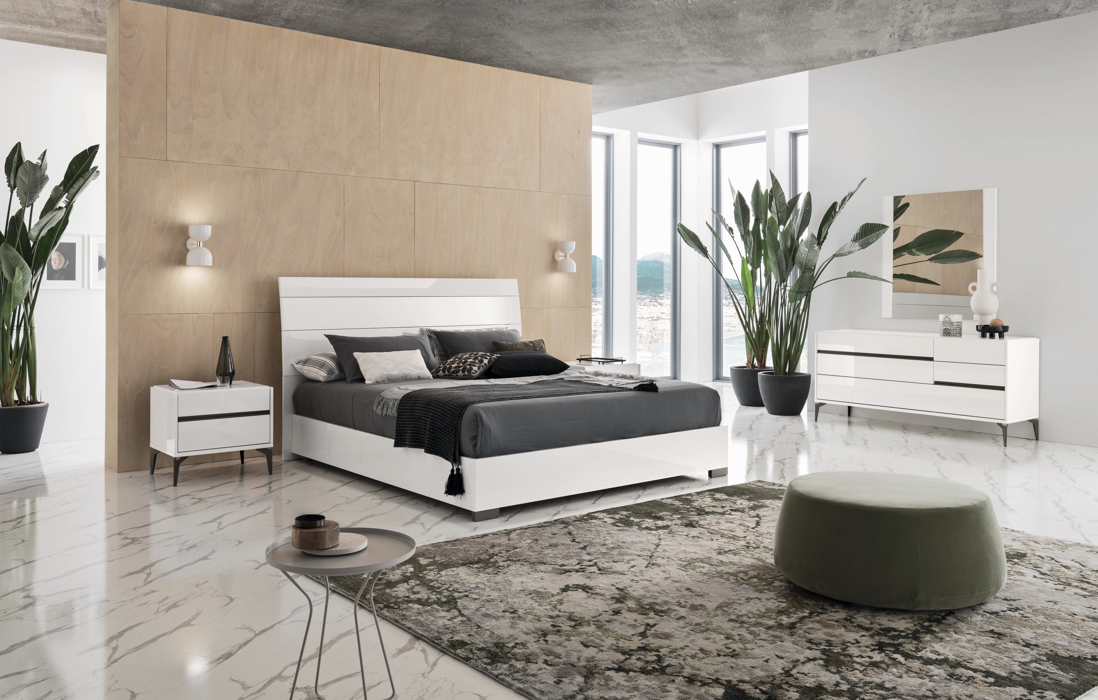 ALF COSTA BLANCA Luxury Bedroom Set - Modern Bed Frame, Nightstand & Dresser Collection for Master Bedroom Decor | Perfect for Home, Apartment & Guest Room Furnishing