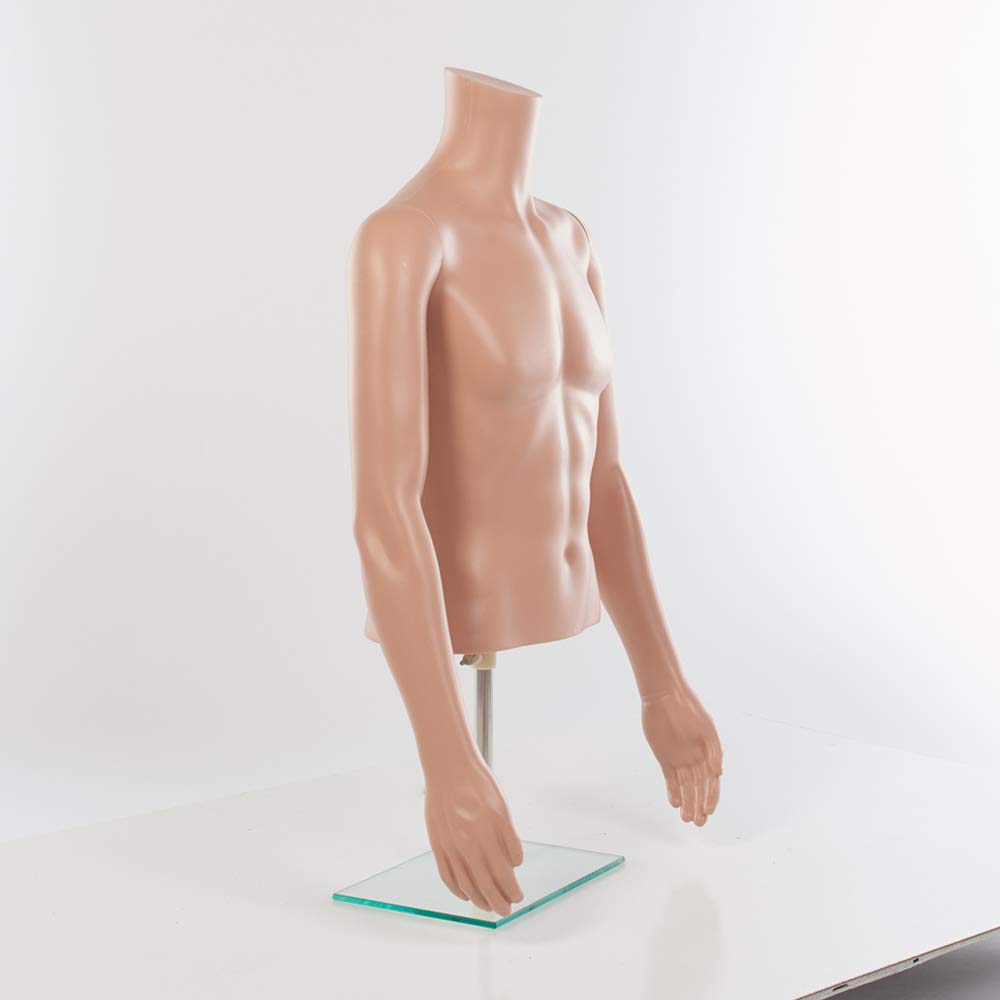 SSWBasics Male Plastic Half Body Mannequin Torso - 36