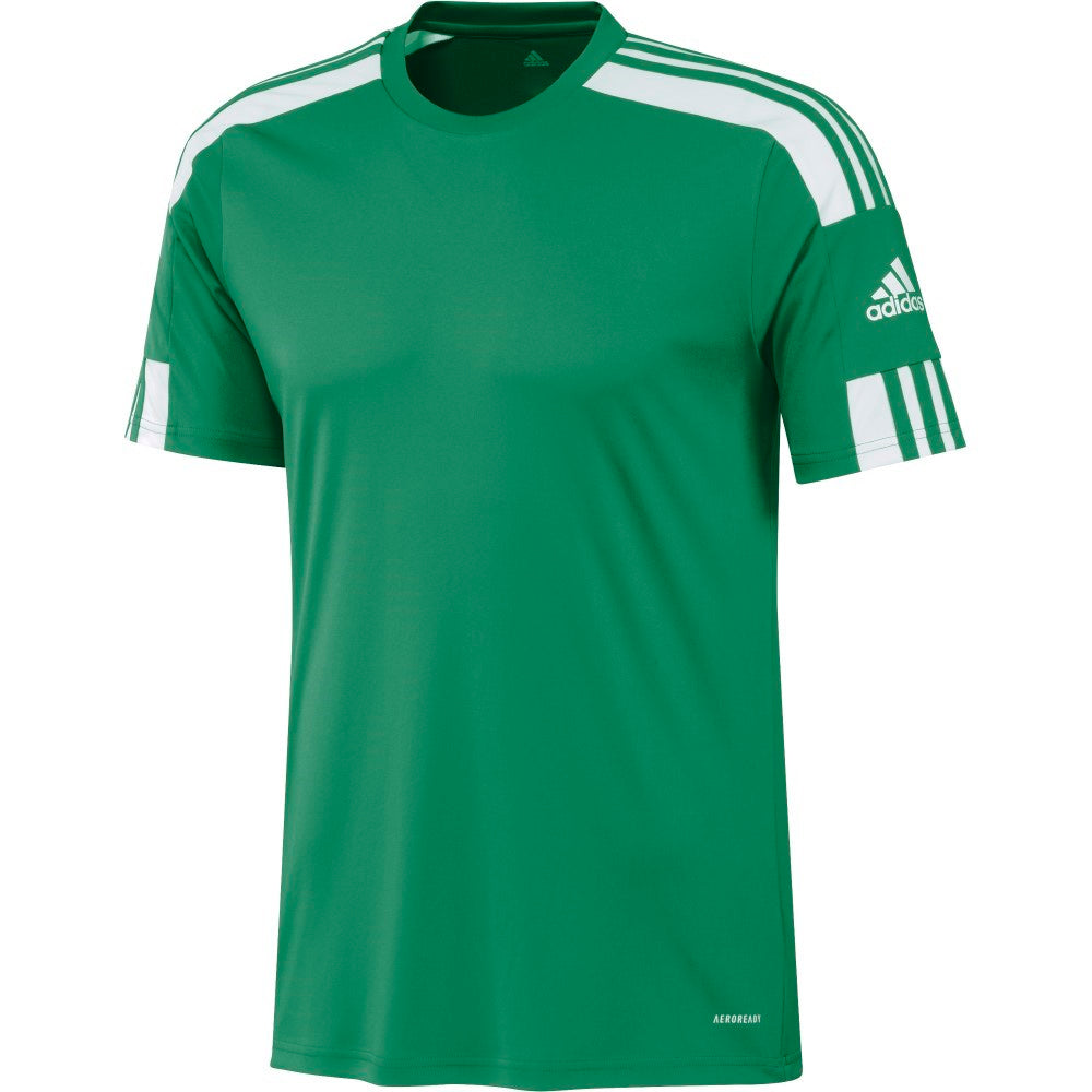 Adidas Adult Squadra 21 Soccer Jersey - Green & White Stripe Athletic Shirt for Men & Women | Perfect for Training, Matches & Fan Wear