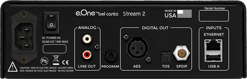 Bel Canto e.One Stream 2 High-End Digital Audio Streamer - Audiophile Music Player for Home Theater & Hi-Fi Systems - Perfect for Streaming Tidal, Qobuz & Spotify