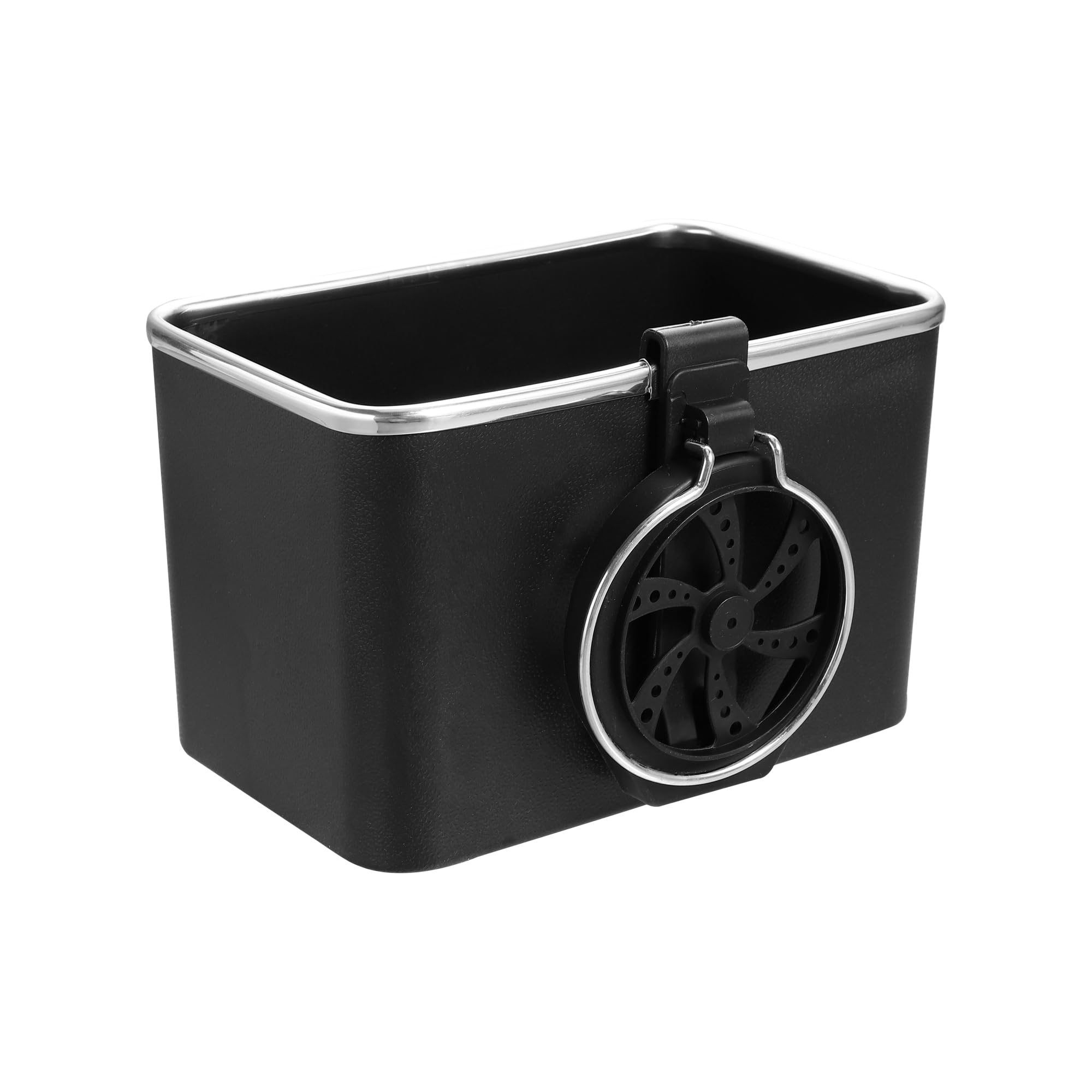 X AUTOHAUX Black Universal Car Armrest Tissue Storage Box with Cup Holder - Multifunctional Car Seat Organizer for Sedan, SUV & Truck - Perfect for Road Trips, Commuting & Family Travel