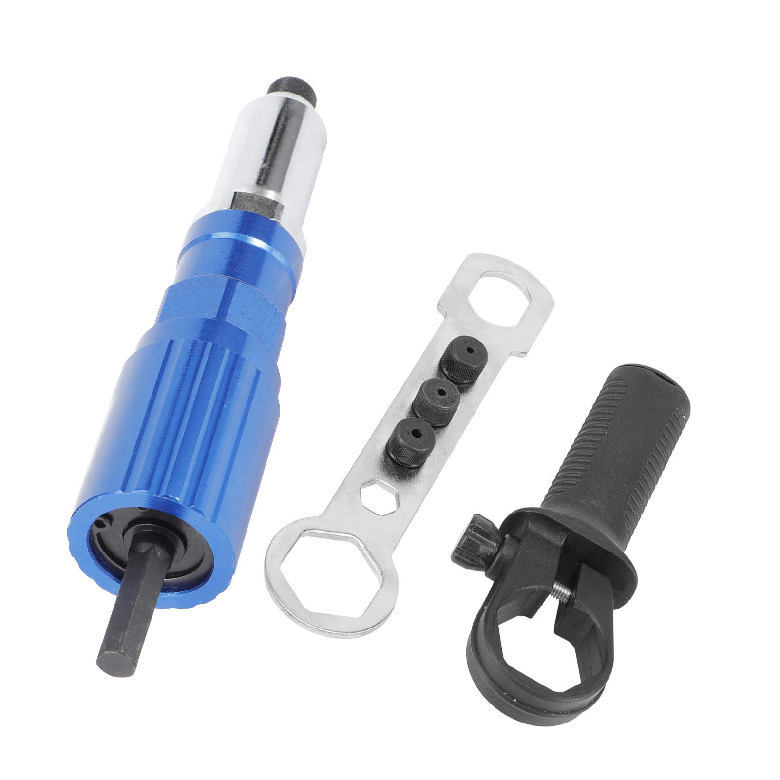 Professional Cordless Rivet Gun Adapter Kit for Electric Drill - 2.4/3.2/4.0/4.8mm Sizes - Heavy Duty Riveter Nut Tool Drill Attachment - Perfect for DIY Home Repairs, Metalworking & Automotive Projects