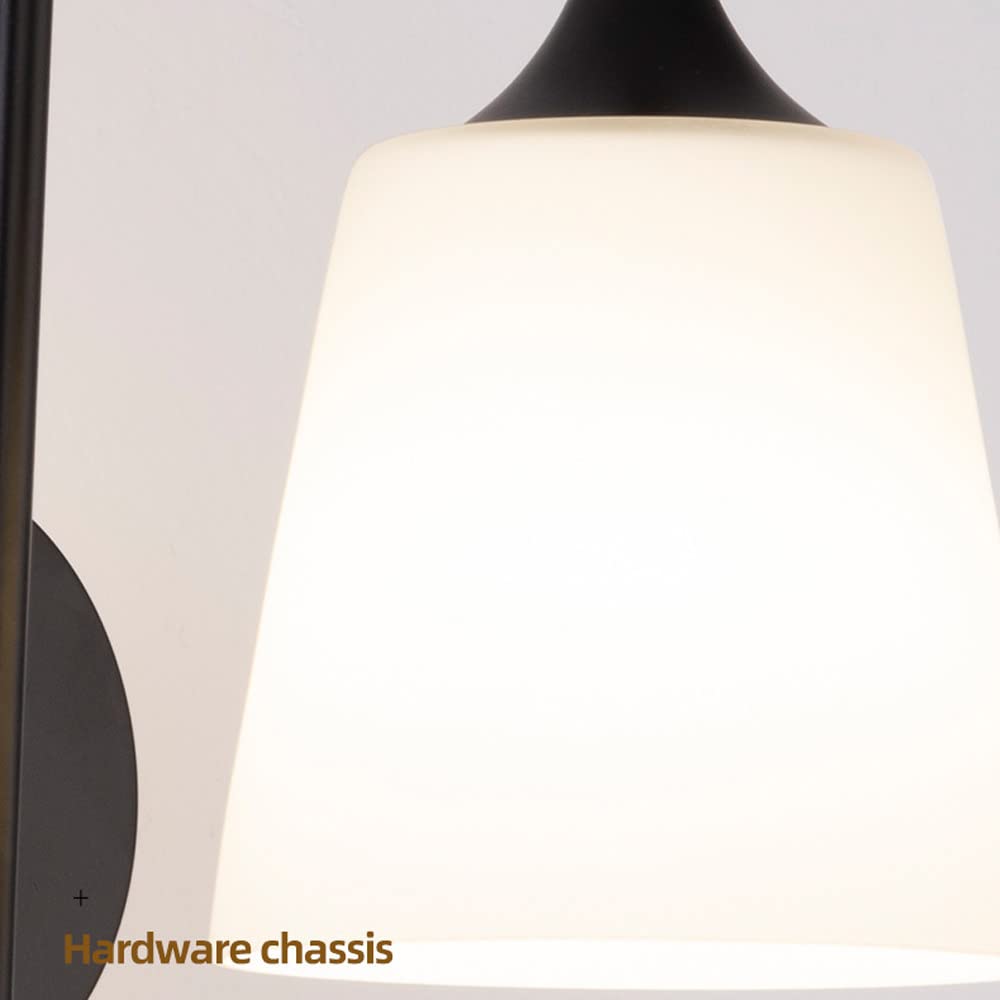 Modern Glass Wall Sconce Lights - Long Arm Decorative Wall Lighting Fixture with E27 Base, Bedside Lamp for Living Room, Bedroom & Corridor | Energy-Efficient Home Lighting with Elegant Glass Lampshade | Perfect for Ambient Lighting, Reading Nook & Hallway Decor