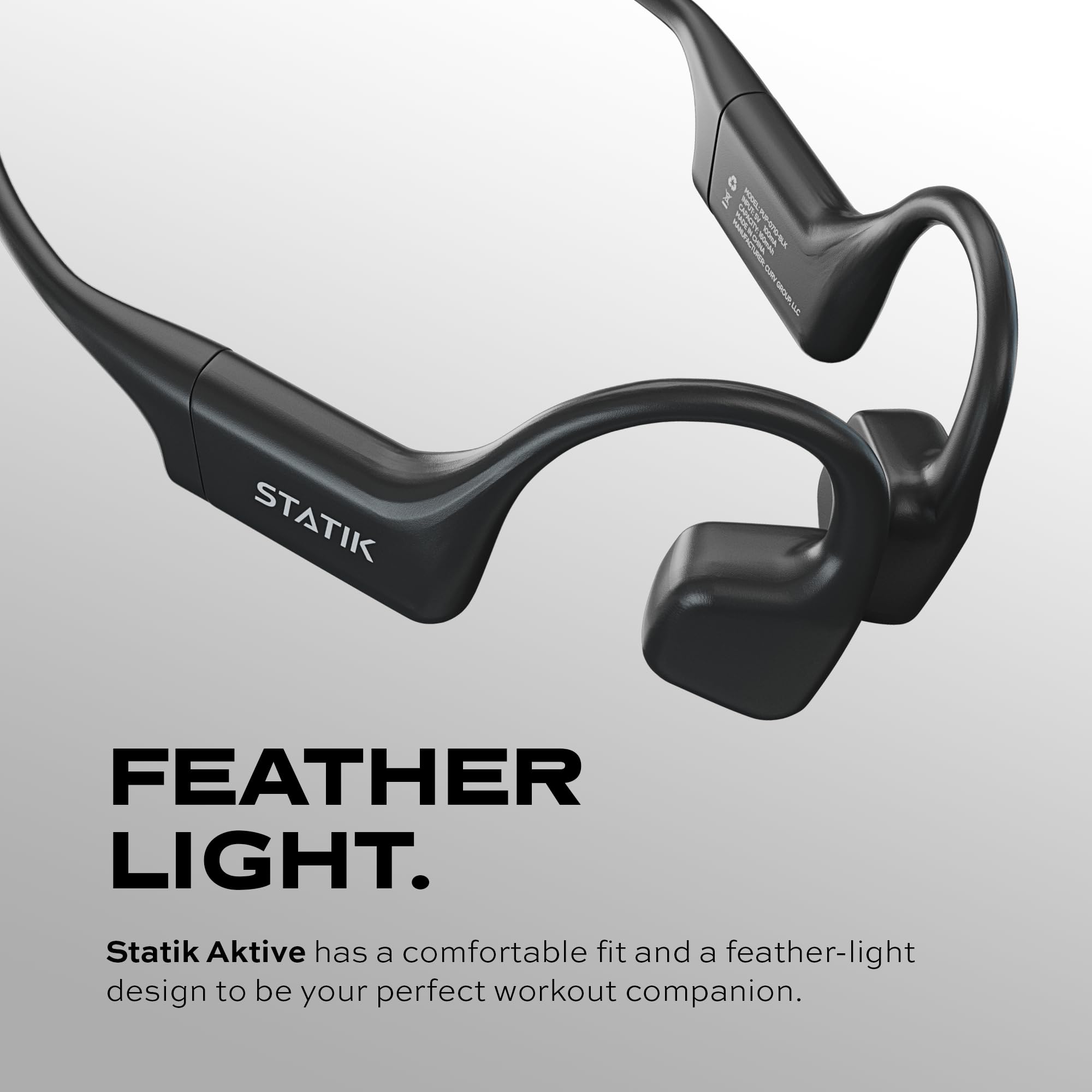 Statik Active Bone Conduction Wireless Headphones - Open Ear Bluetooth 5.3 Headset for Running, Workouts & Cycling - IPX5 Waterproof & Sweatproof Sport Earbuds - Perfect for Gym, Jogging & Outdoor Activities