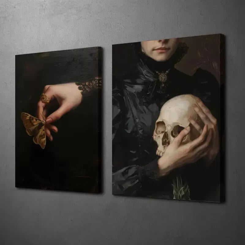 2-Piece Gothic Style Decorative Canvas Painting - 50x75cm Framed Wall Art, High-Quality Print, 100% Australian Made, Ready to Hang - Perfect for Living Room, Bedroom & Office Decor