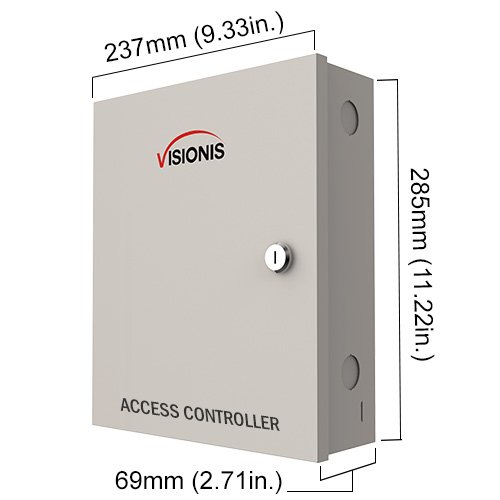Visionis FPC-8526 Heavy Duty Two Door Access Control System with 300lbs Magnetic Lock, Time Attendance & Card Readers - Indoor/Outdoor Security for Offices, Warehouses & Commercial Buildings (10,000 Users Kit, Software Included)