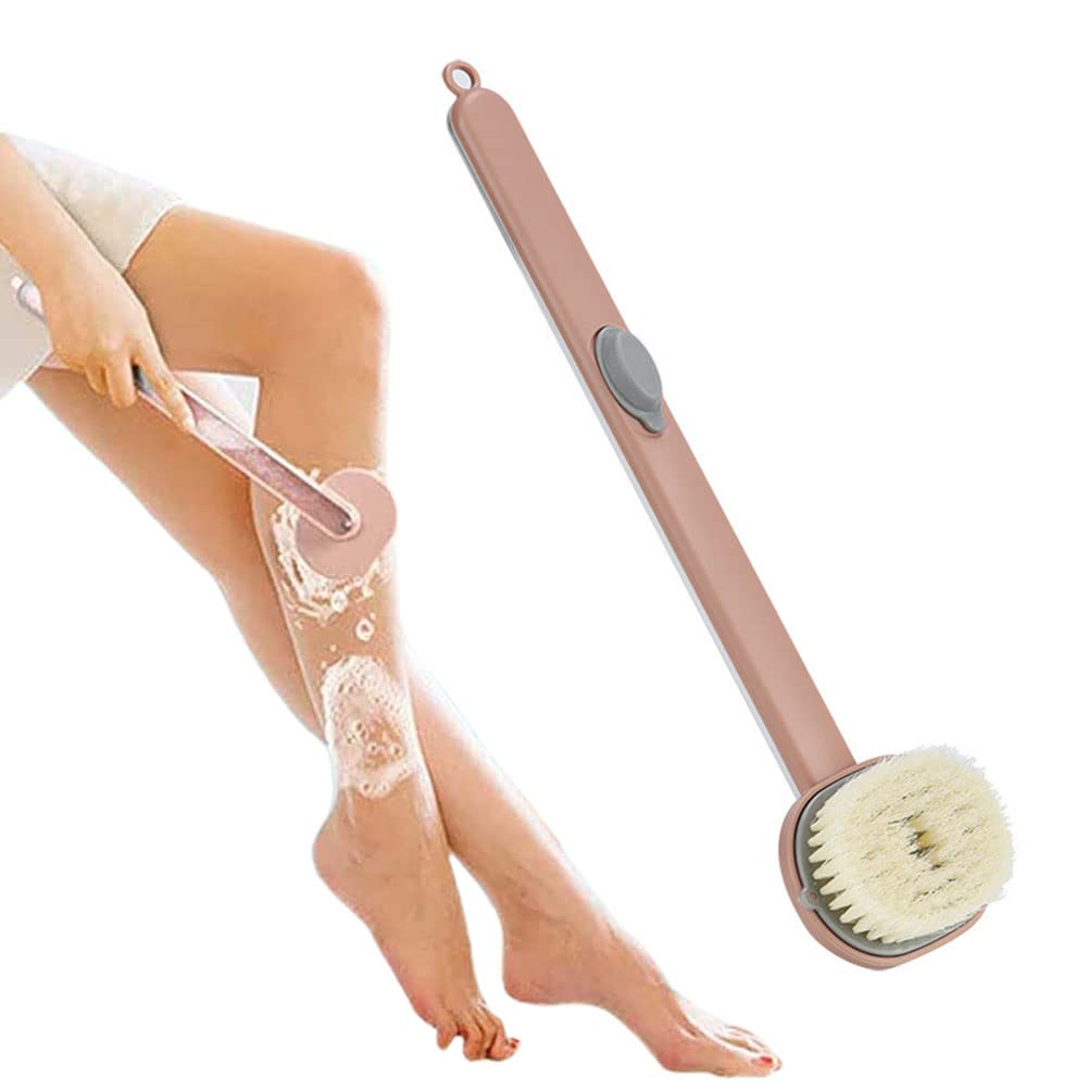 Gefemini Long Handle Bath Brush with Detachable Back Scrubber and Soap Dispenser - Exfoliating Body Wash Brush for Deep Cleaning, Massage & Back Care - Perfect for Shower, Spa & Home Bathing Routine
