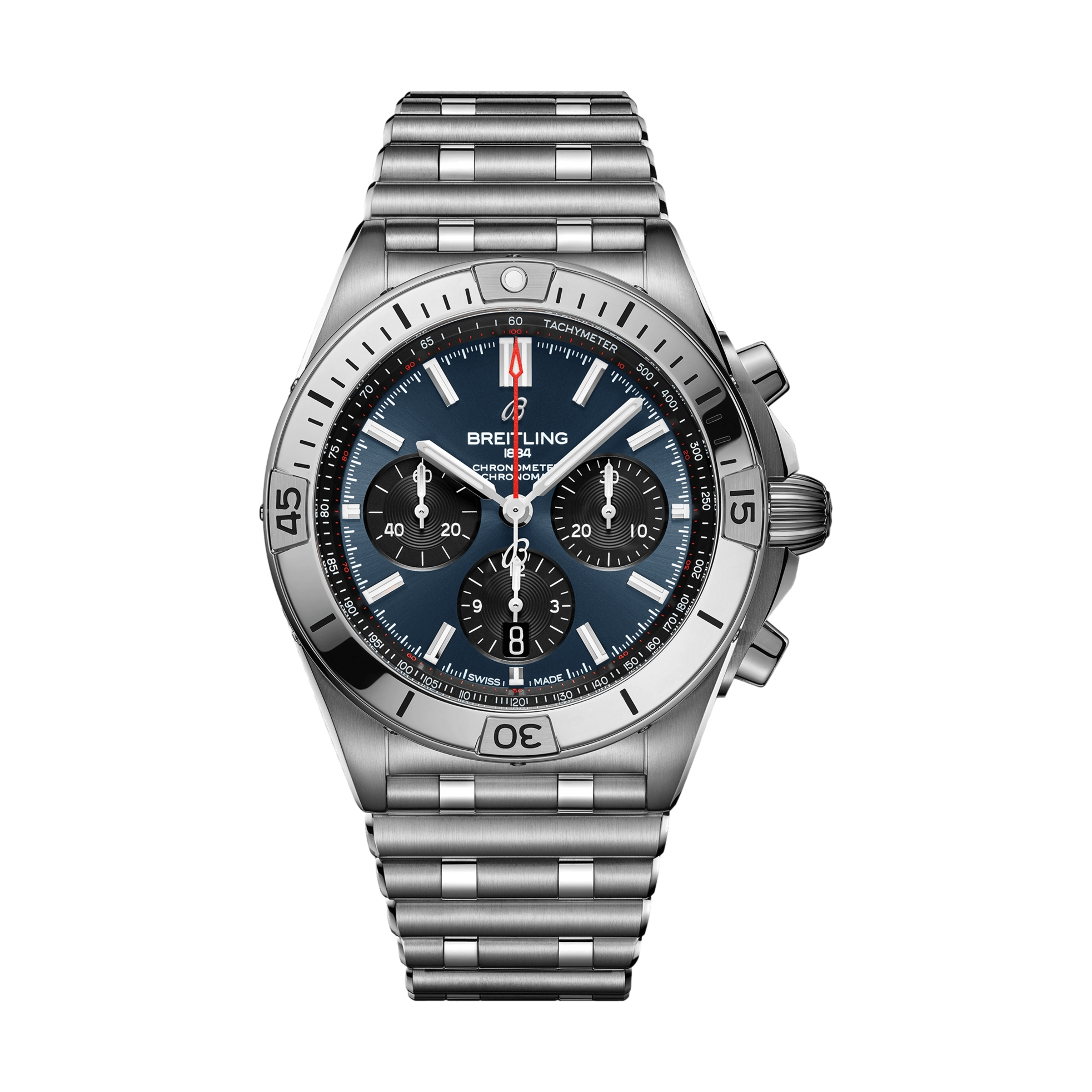 Breitling Chronomat B01 42mm Automatic Watch - Blue Dial on Stainless Steel Bracelet | Luxury Men's Timepiece for Business, Travel & Special Occasions