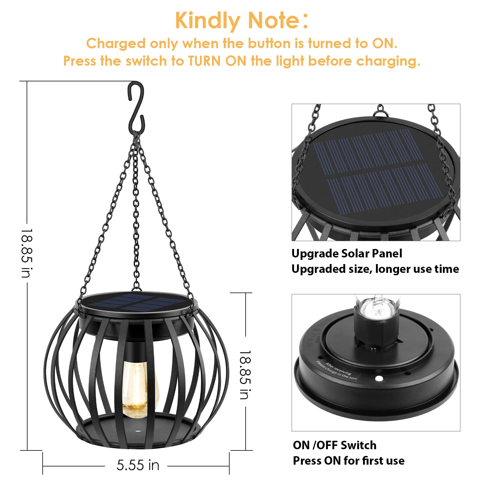 UBright Solar Outdoor Lights - Upgraded Waterproof Hanging Solar Lanterns for Garden, Yard, Patio & Pathway | Decorative Solar Lighting for Outdoor Parties, Camping & Evening Ambiance