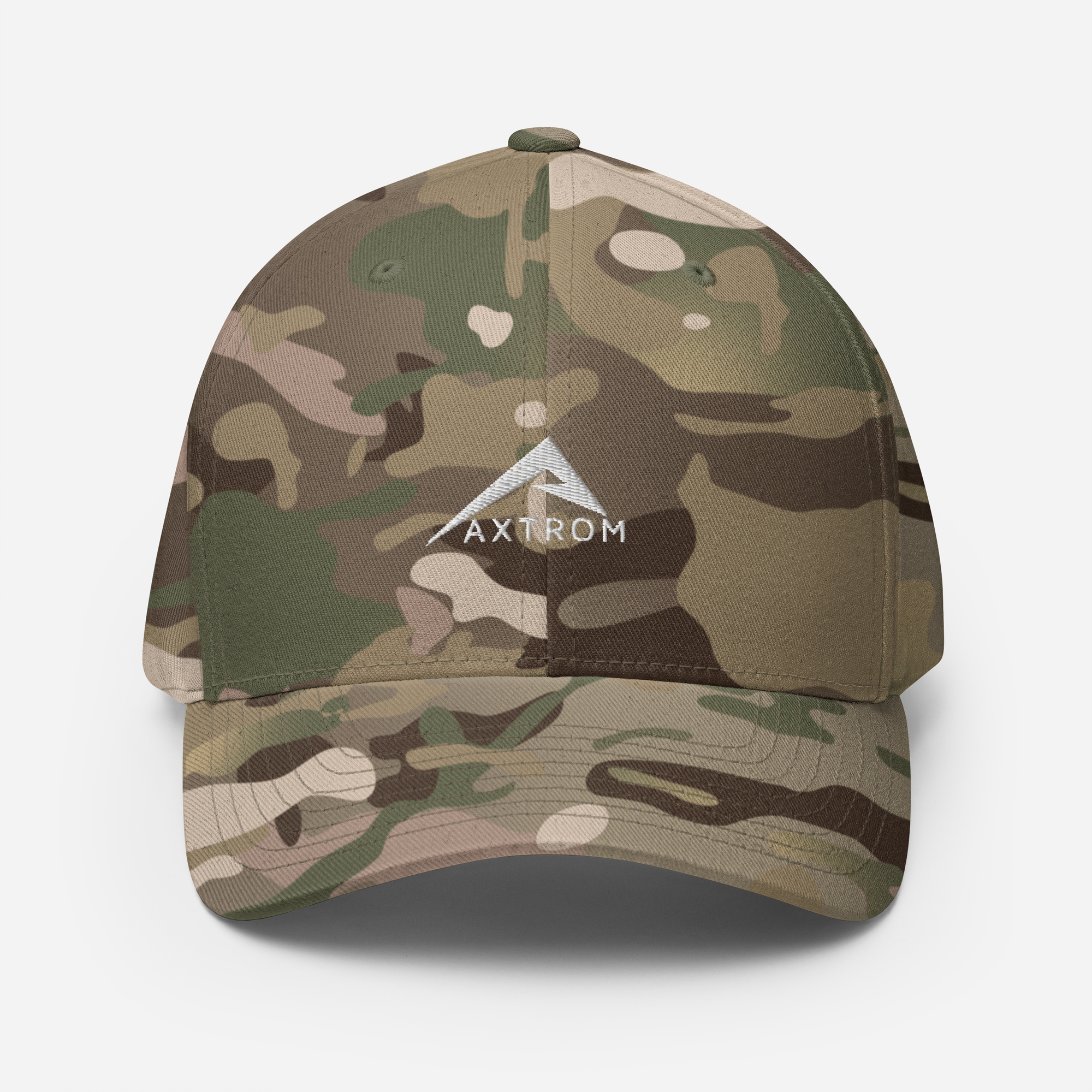 Flexfit Baseball Cap - White/Green Multicam - Adjustable & Comfortable for Outdoor Activities, Sports, and Casual Wear