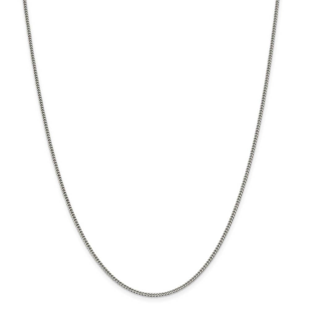Sterling Silver Curb Chain Necklace - 1.75mm Black Bow for Gifts & Parties