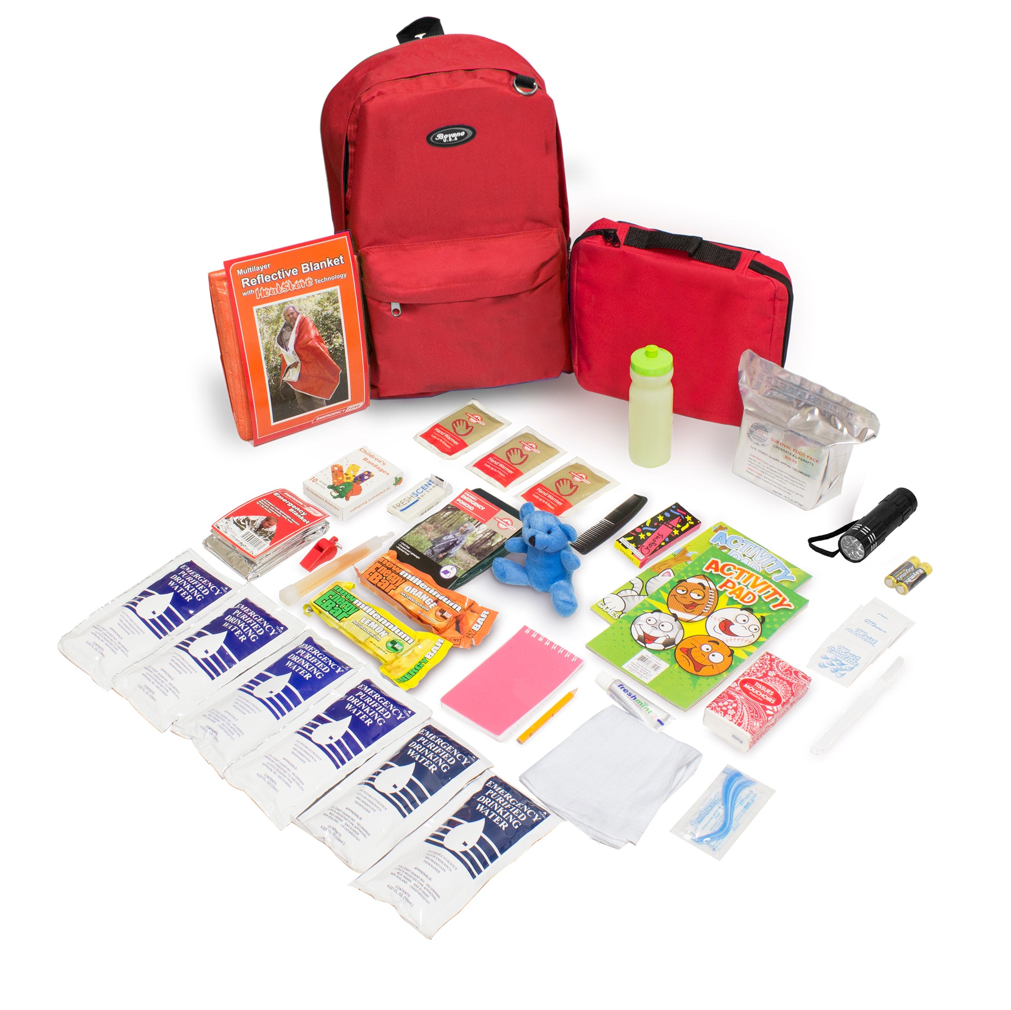 Keep Me Safe 72-Hour Emergency Survival Kit for Kids - Compact & Lightweight (Multiple Colors) - Perfect for School, Camping, and Natural Disasters