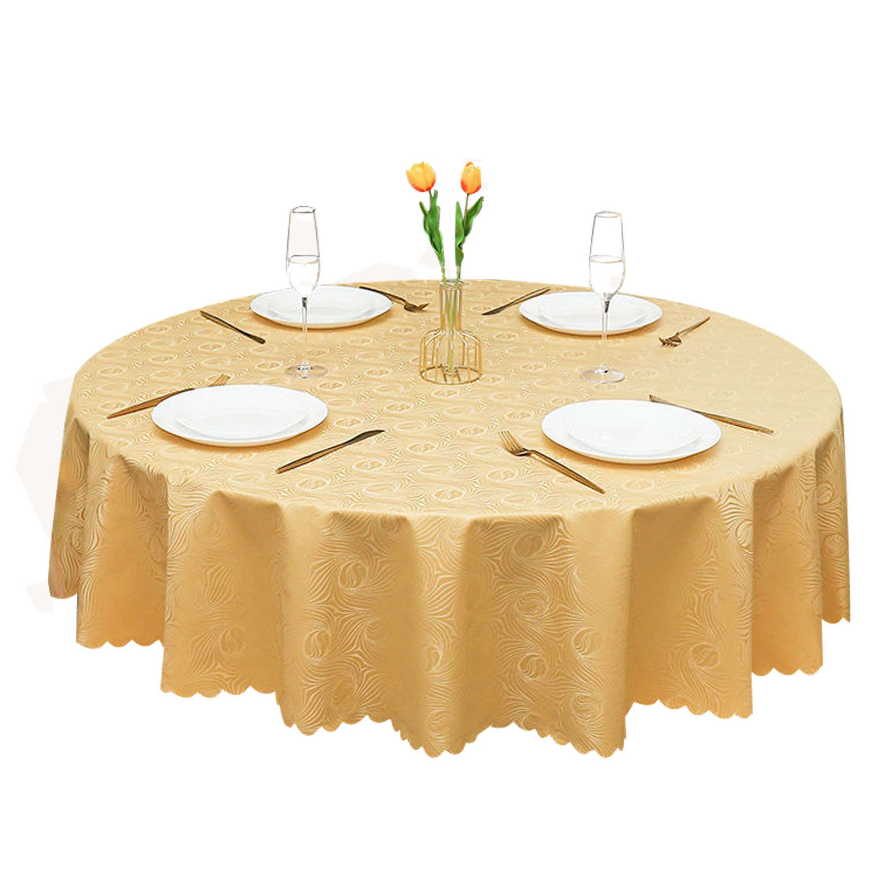 Waterproof Oilproof Heat Resistant PU Round Tablecloth - 180cm (71inch) Circle Table Cover for Hotels, Restaurants, BBQ, Picnic, Garden Parties & Wedding Ceremonies - Durable & Easy to Clean Dining Decor