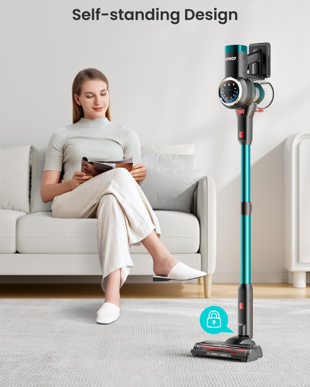 Powerful 550W/45KPa Cordless Vacuum Cleaner - 60 Min Runtime, LED Display, Lightweight & Self-Standing - Ideal for Carpets, Pet Hair & Hardwood Floors | Perfect for Home Cleaning, Car Detailing & Pet Owners