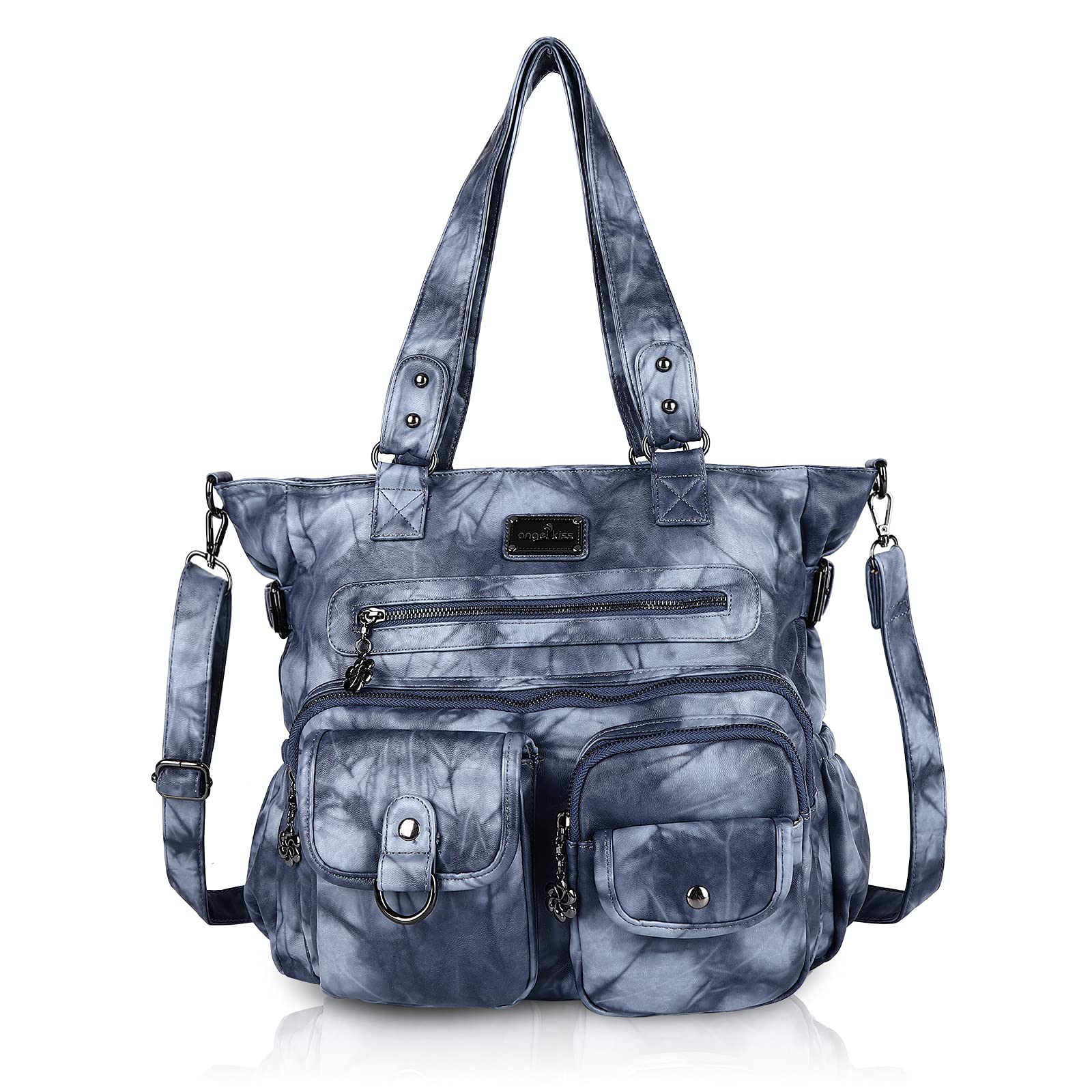 Angel Kiss Women's PU Leather Shoulder Bag - Stylish Tote for Work & Travel