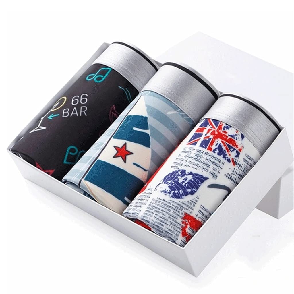 UXZDX CUJUX Men's Ice Silk Boxer Shorts - Breathable & Flexible Underwear for Comfort - Size L (45-55KG) - Perfect for Workout, Sleeping & Daily Wear