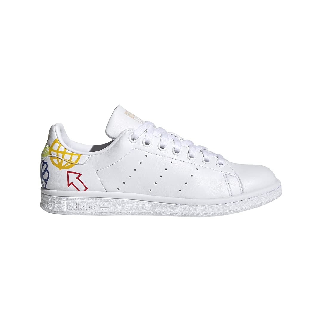 adidas Originals Women's Stan Smith Sneakers - White/Halo Ivory/White, Size 8.5 US | Classic Comfortable Tennis Shoes for Casual Wear, Work & Everyday Fashion