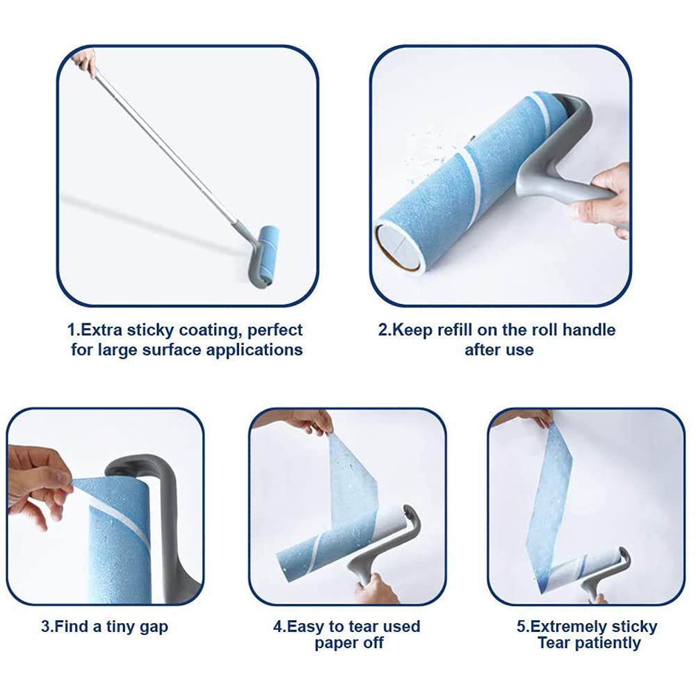 2 Pack Large Lint Roller Refills - Fits Most Mega & 10-Inch Wide Lint Rollers - Perfect for Pet Hair, Clothes & Furniture Cleaning
