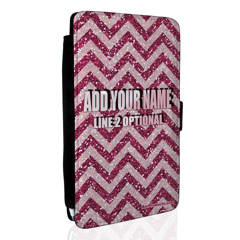 Personalized Glitter Zig Zag Guest Check Pad Holder - Custom Name for Restaurants, Cafes & Events - Perfect for Waitstaff & Hostess Gifts