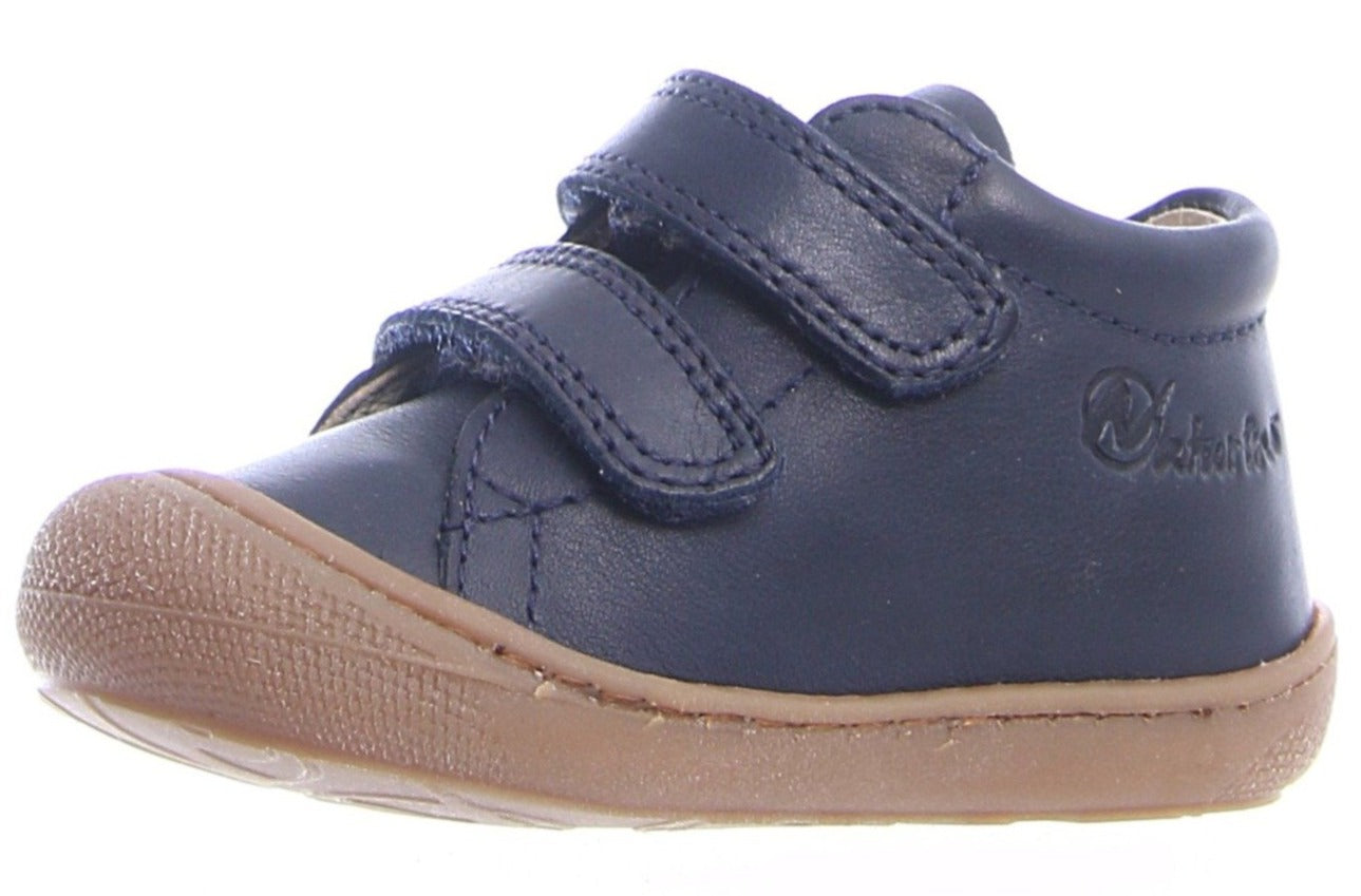 Naturino Kids' Cocoon Vl Nappa Spazzolato Sneakers - Navy Blue | Comfortable & Durable Leather Shoes for Boys & Girls | Perfect for School, Play & Everyday Wear