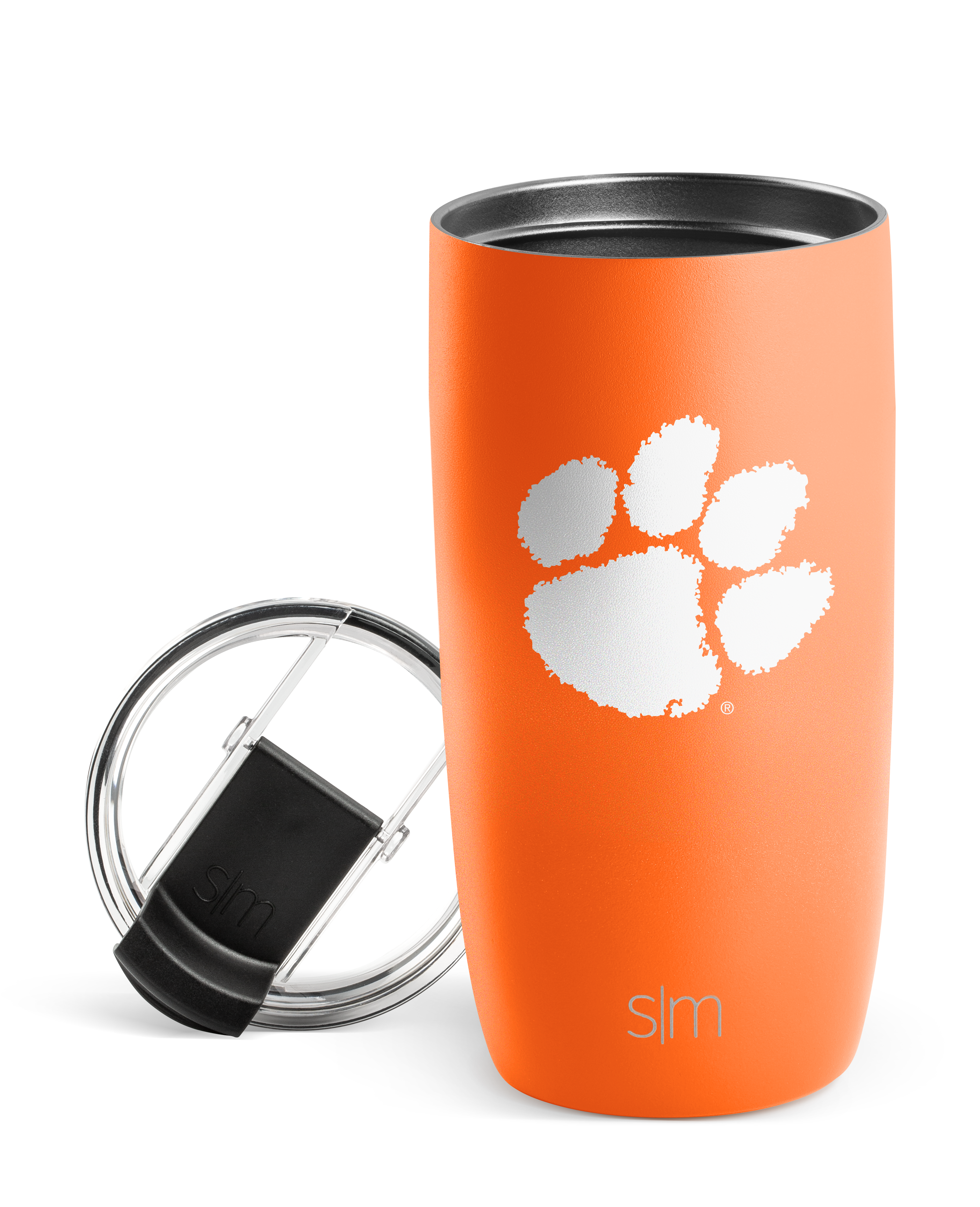 Insulated Stainless Steel Collegiate Voyager Tumbler with Clear Flip Lid & Straw - 20oz Leakproof Travel Mug for School, Office & Outdoor Activities