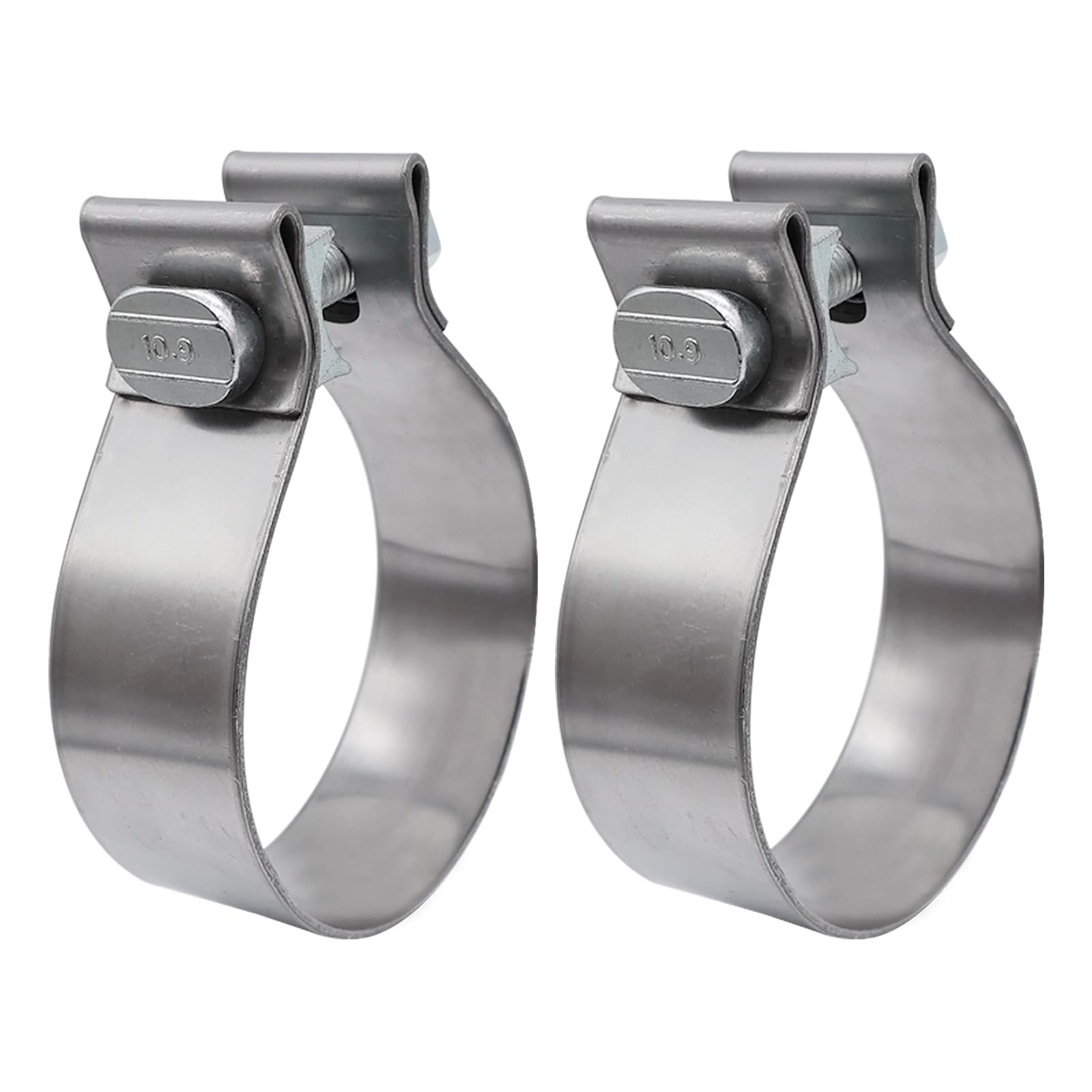 1.75 Inch Stainless Steel Exhaust Clamp - Heavy Duty Narrow Band Muffler Clamp for Exhaust Pipe & System Repair (2 Pack) - Perfect for Automotive, Motorcycle & Truck Exhaust Maintenance