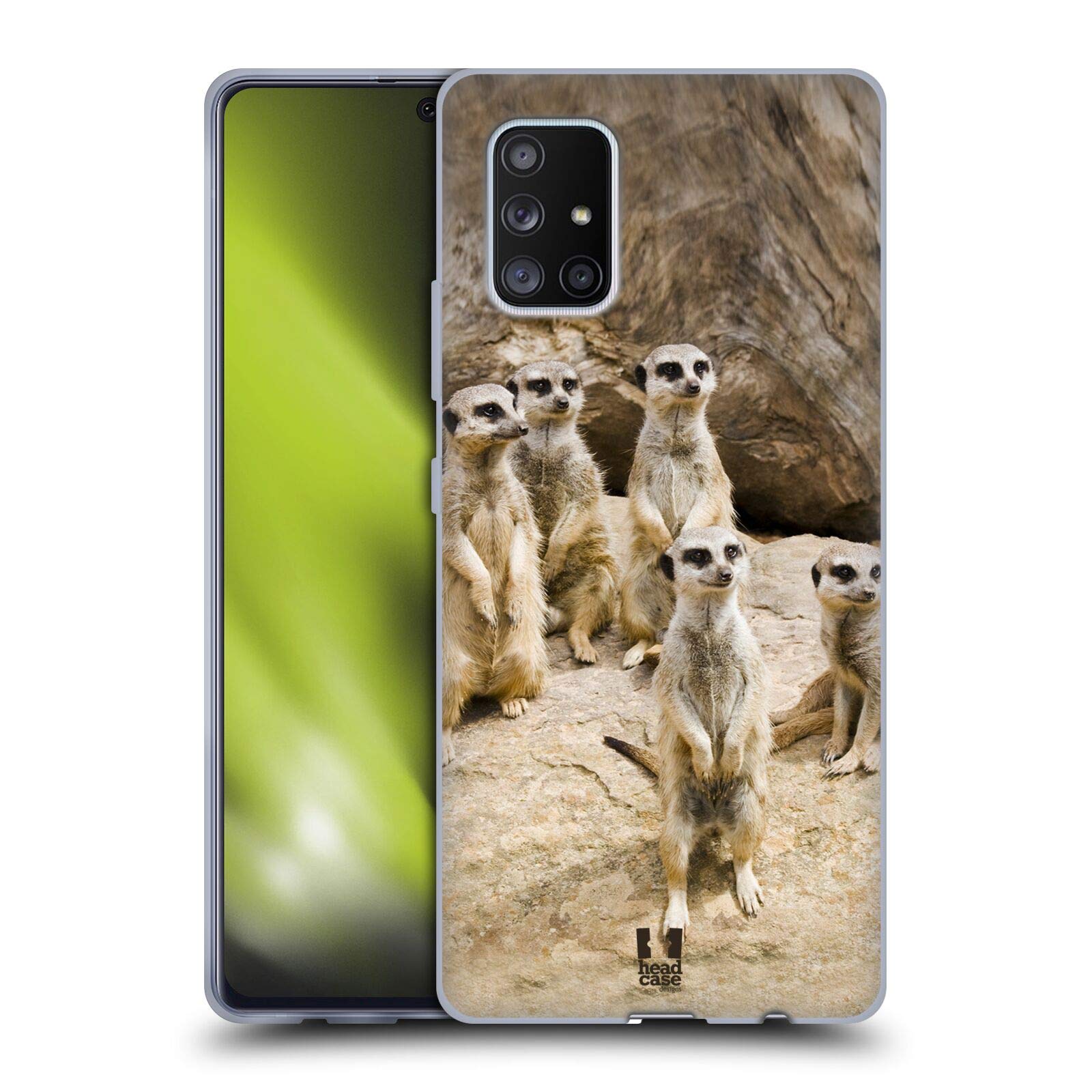 Head Case Designs Meerkat Troop On Alert Wildlife Soft Gel Case with Matching Wallpaper for Samsung Galaxy A71 5G (2020) - Perfect for Outdoor Adventures and Nature Lovers