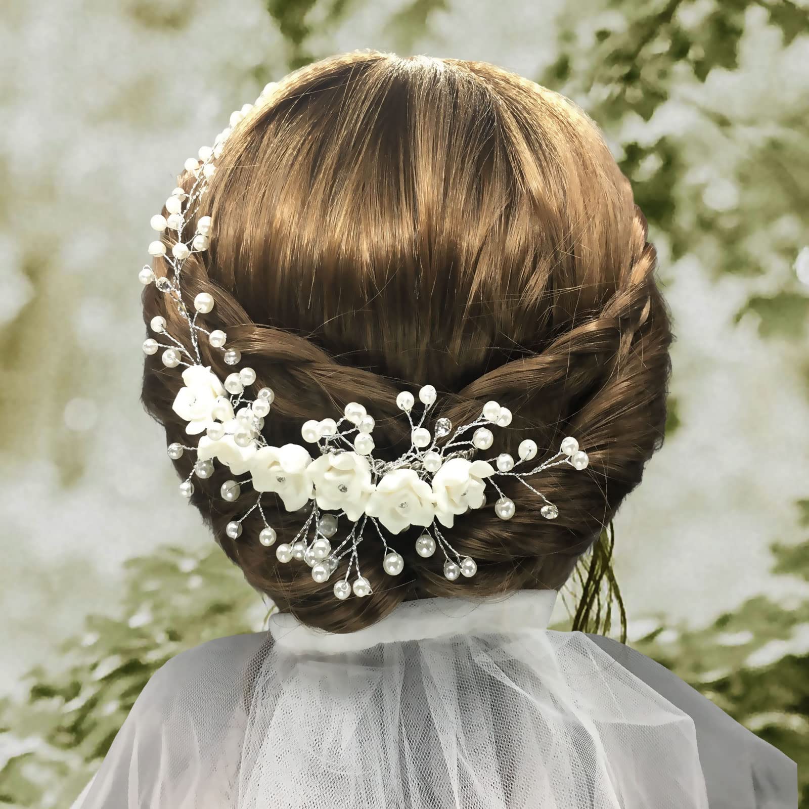3PCS Pearl Bridal Hair Pins & 1PCS Rhinestone Wedding Hair Clips Set (H04 & H09) - Elegant Bridal Accessories for Wedding, Prom, and Formal Events
